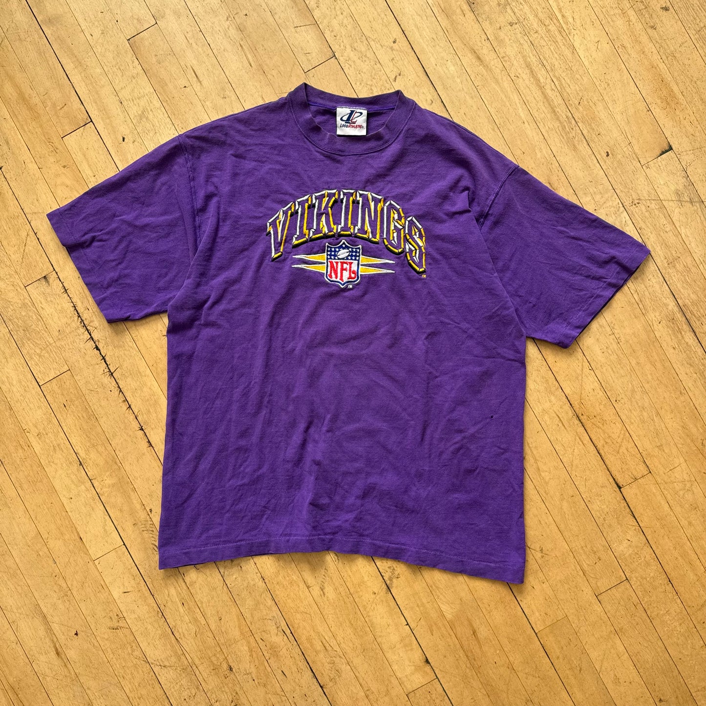 Vintage Vikings Embroidered T-shirt Sz XXL