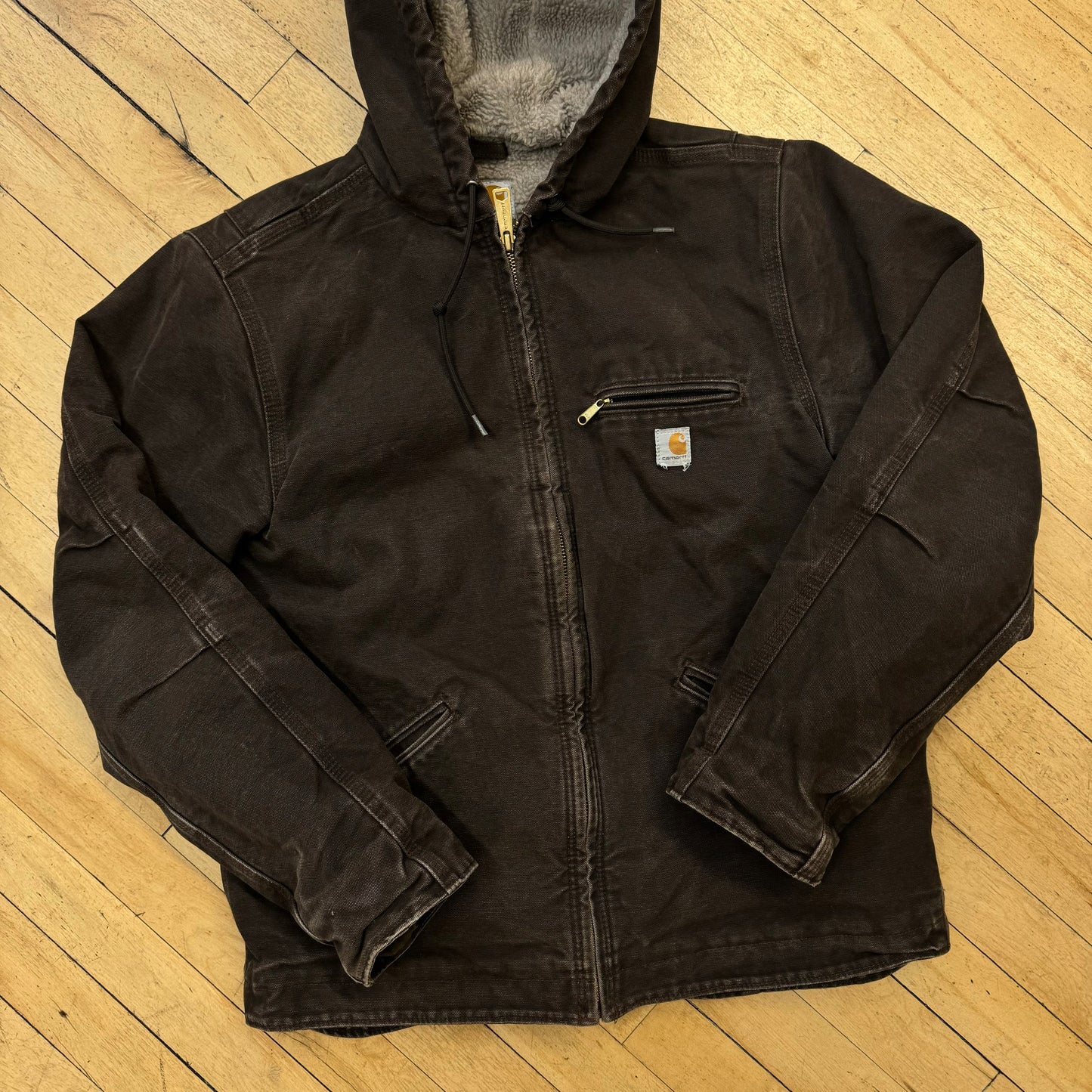 Y2K Carhartt Brown Hooded Jacket Sz S