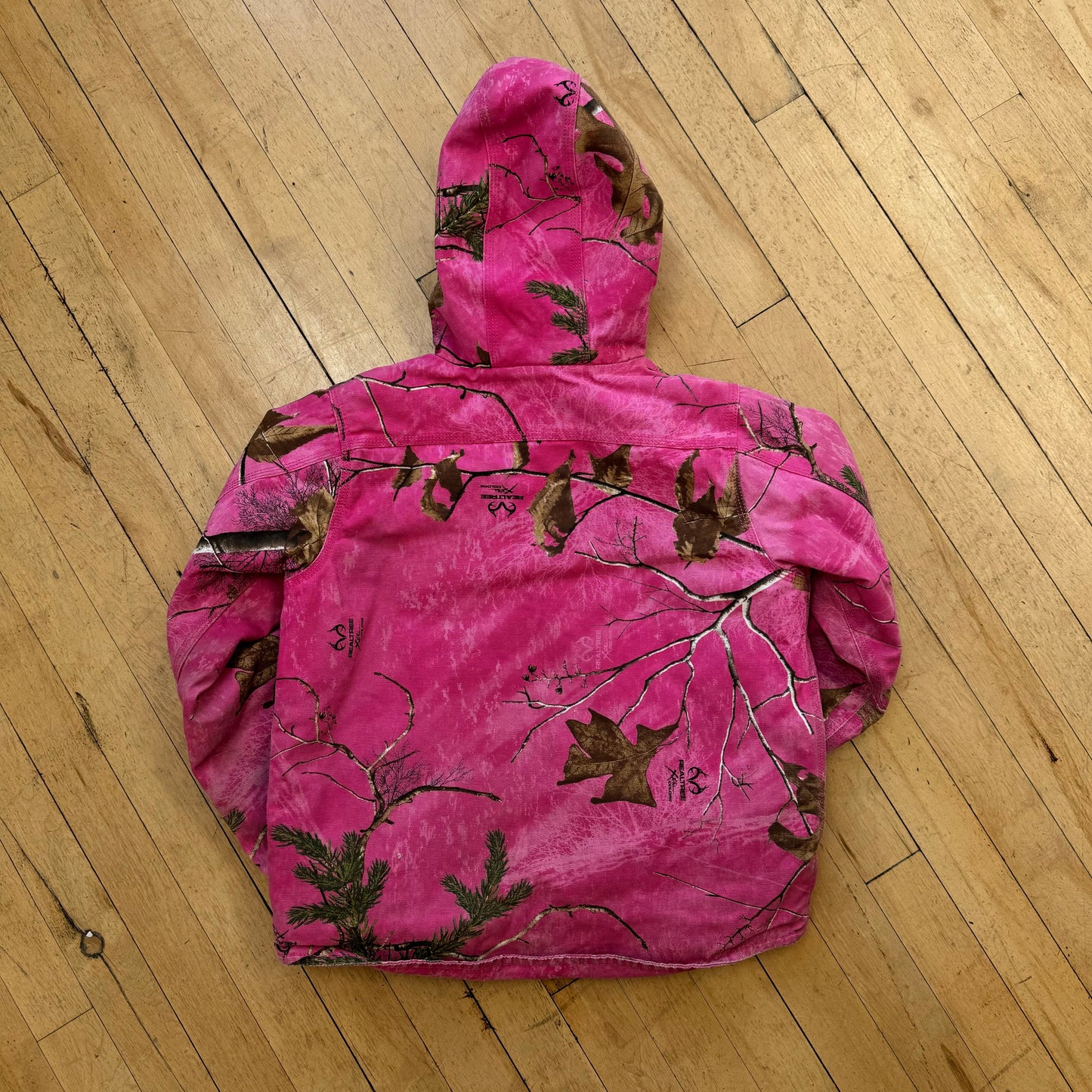 Carhartt X RealTree Pink Camo Jacket Sz YTH M (10-12)