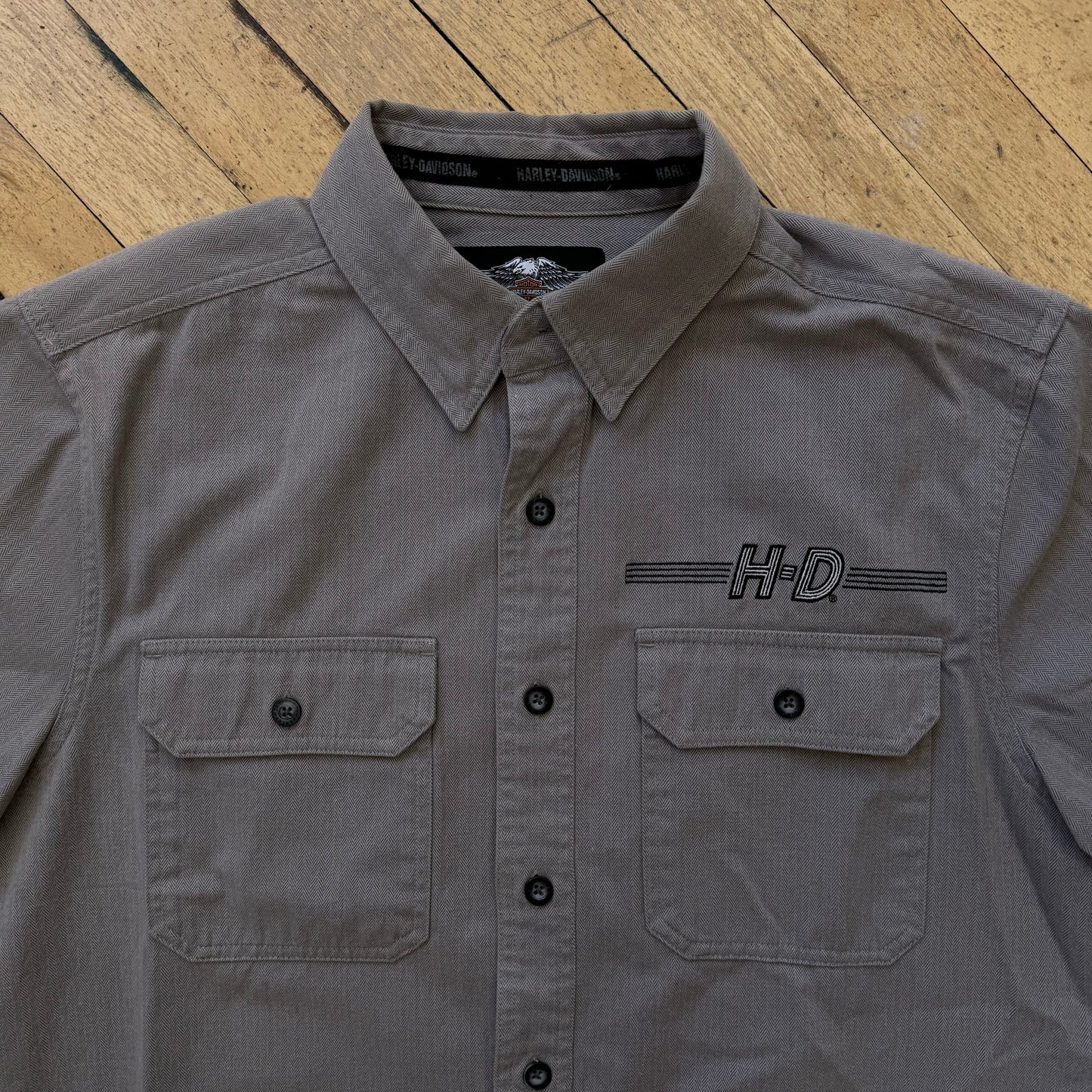 Harley Davidson Button Up T-shirt Sz M