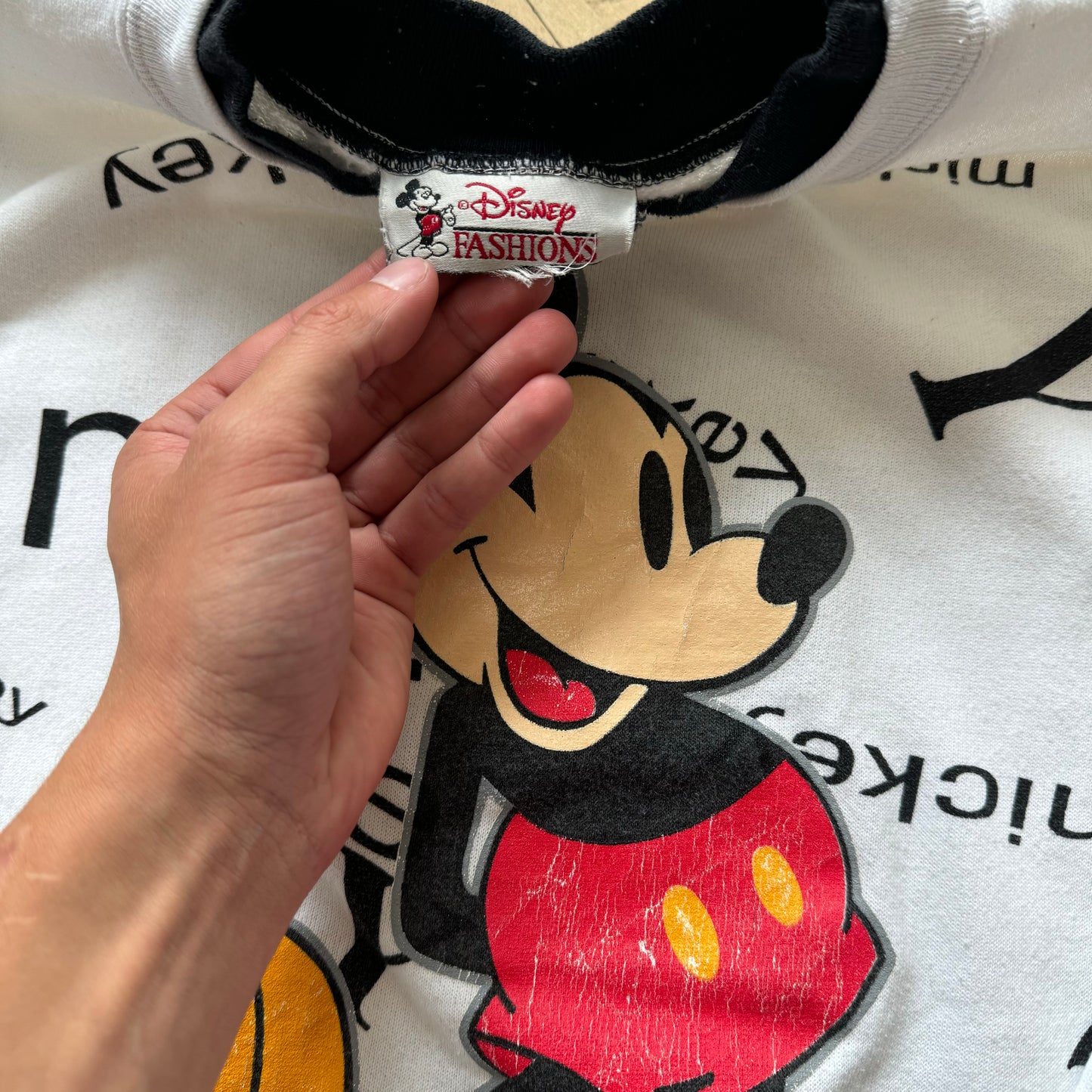 Vintage AOP Mickey Mouse Crewneck Sz M