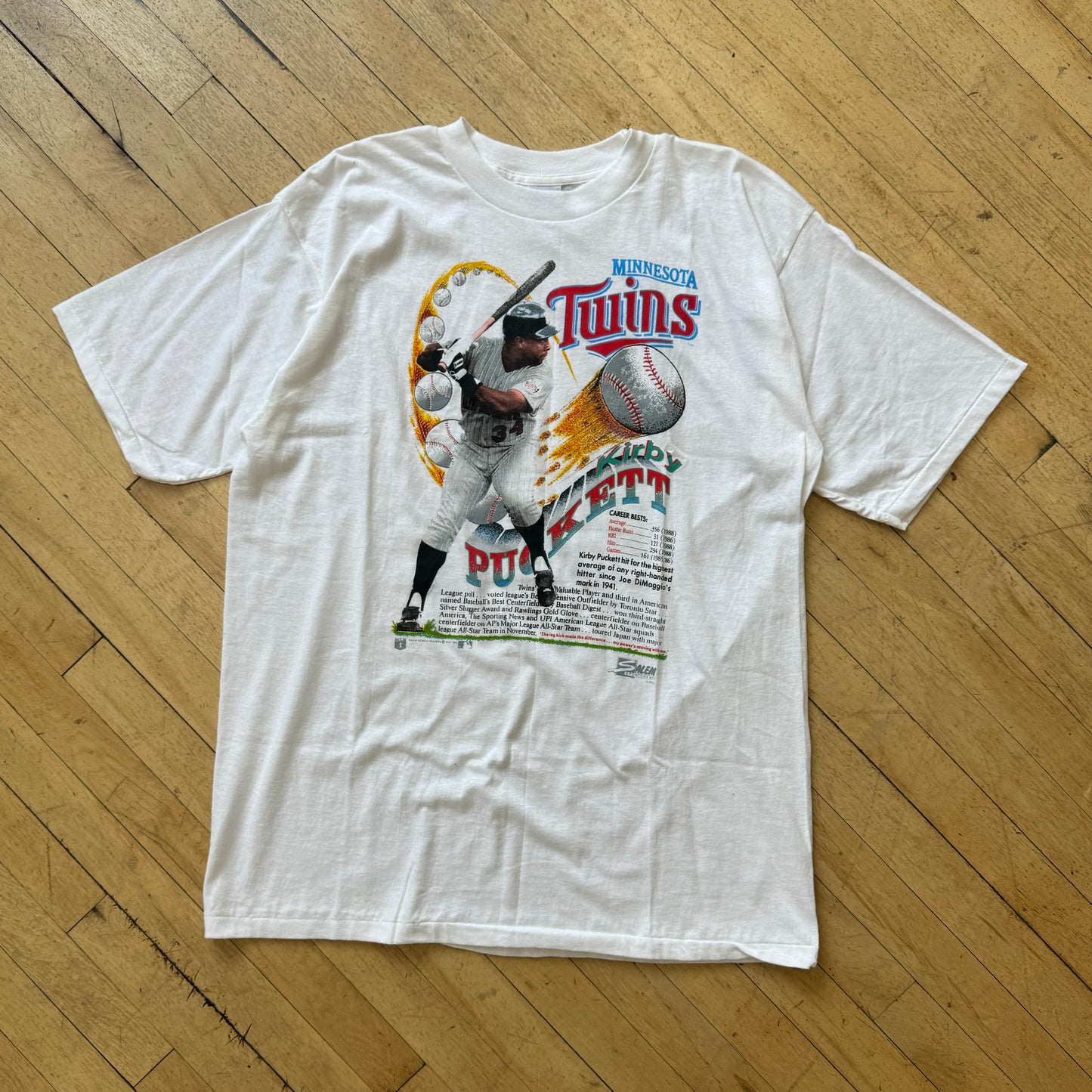 Vintage Salem Kirby Puckett T-shirt Sz XL