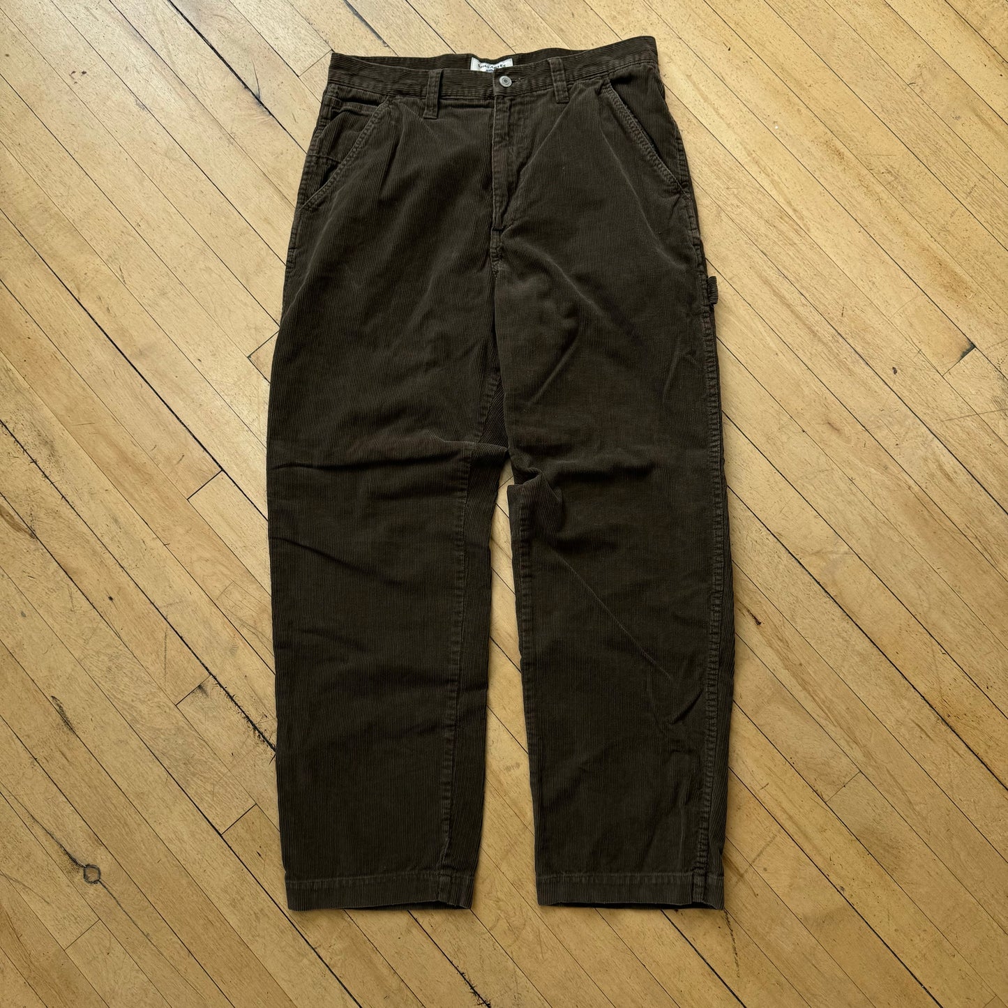 Vintage Brown Corduroy Dungarees Sz 34x32
