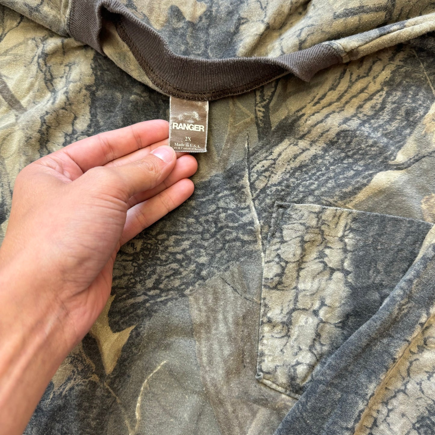 Vintage Ranger Camo L/S T-shirt Sz XXL