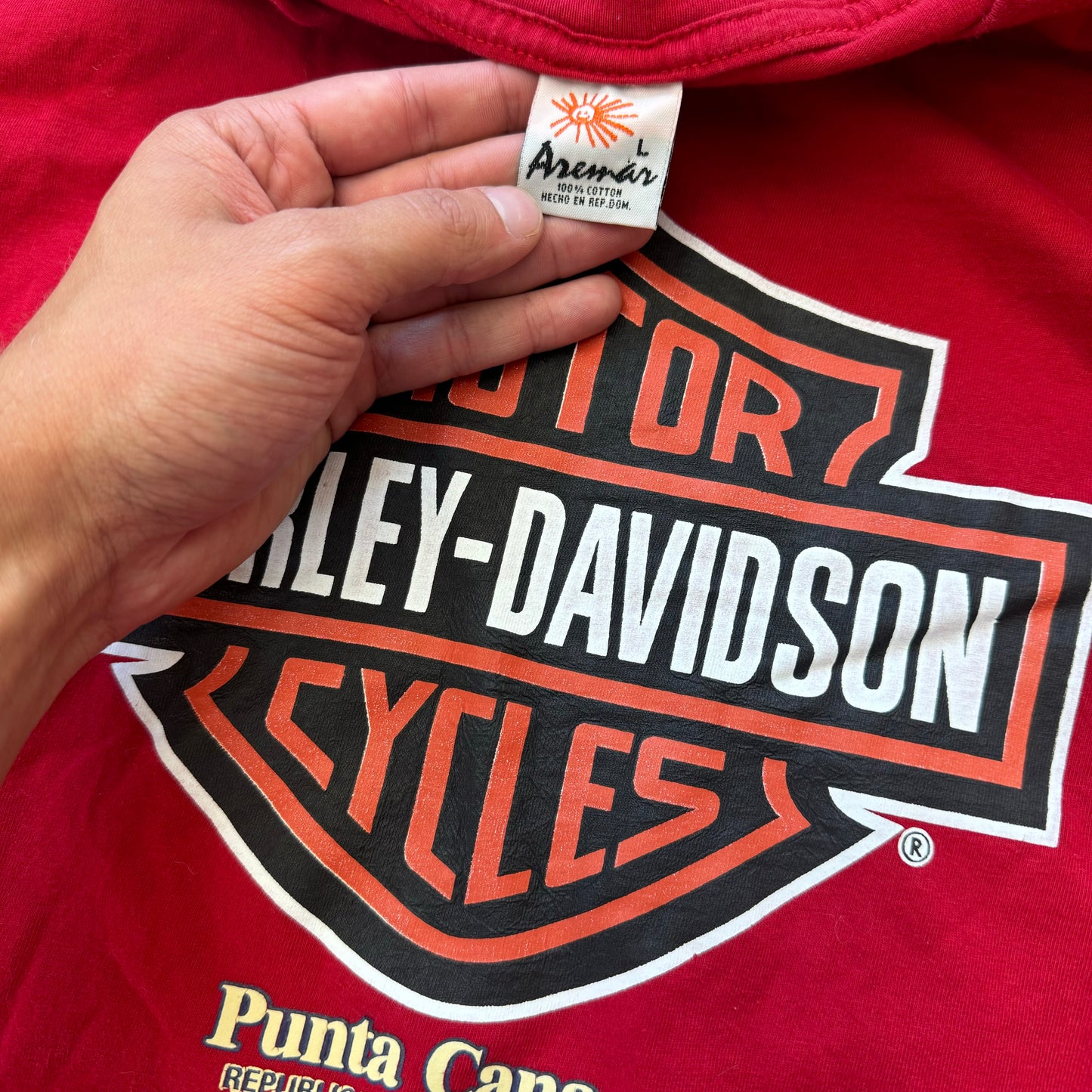 Y2K Harley Davidson Puta Cana T-shirt Sz L