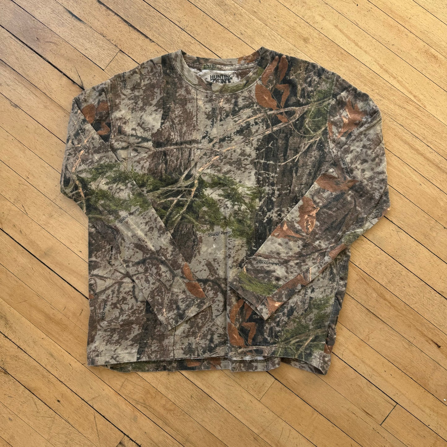 Vntg Hunting Zone Long Sleeve Camo T-shirt Sz L