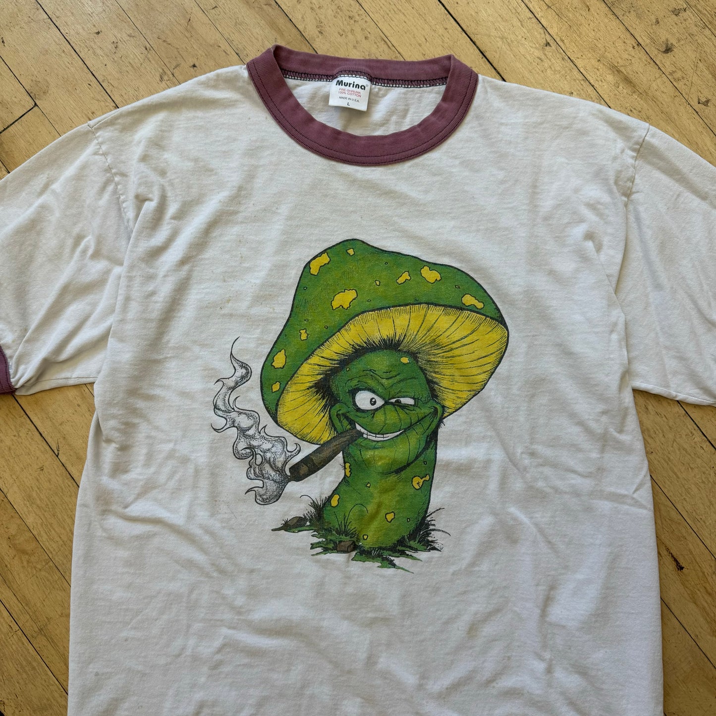 Vintage Smoking Shroom T-shirt Sz L