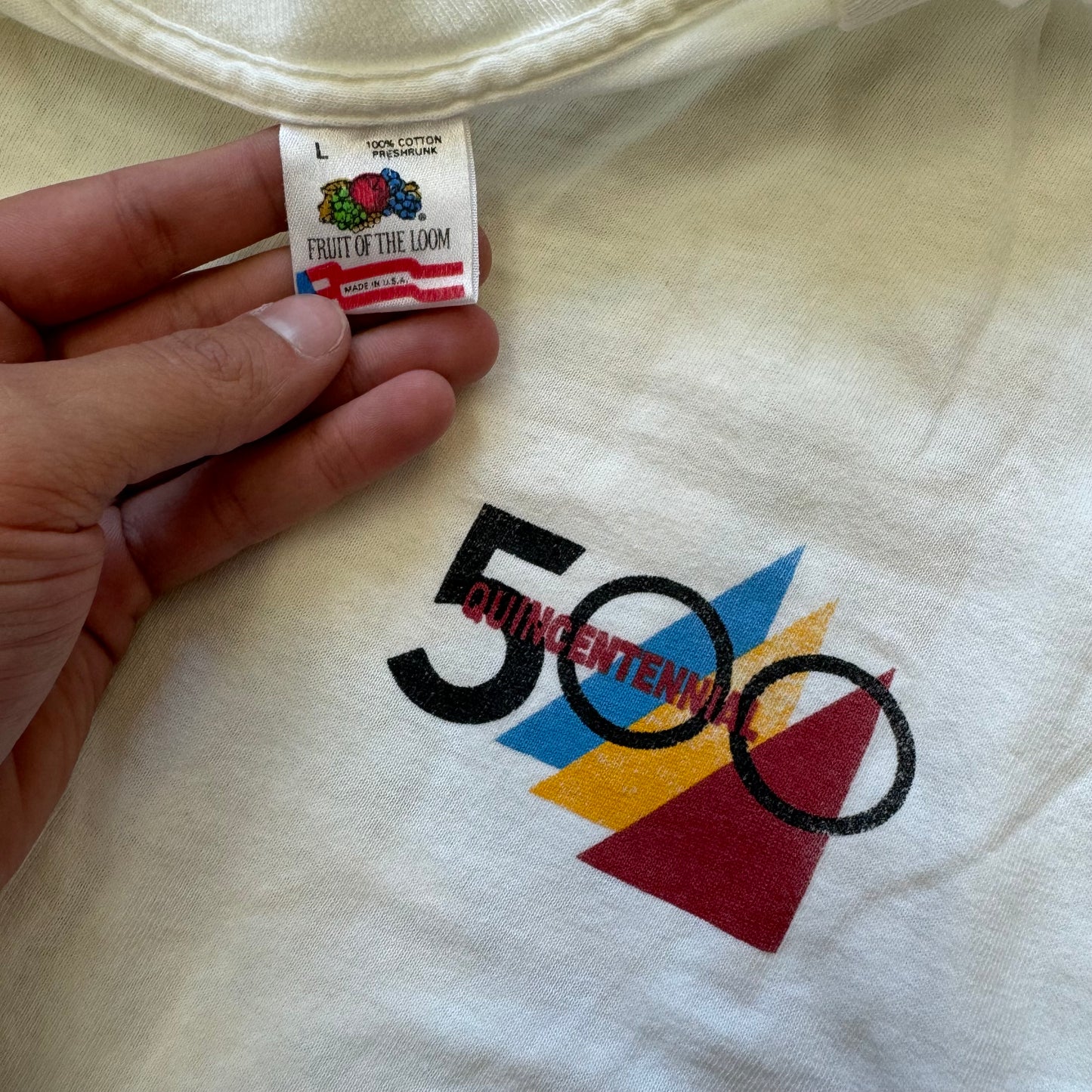 Vintage 500 Quincentennial Runaround T-shirt Sz L