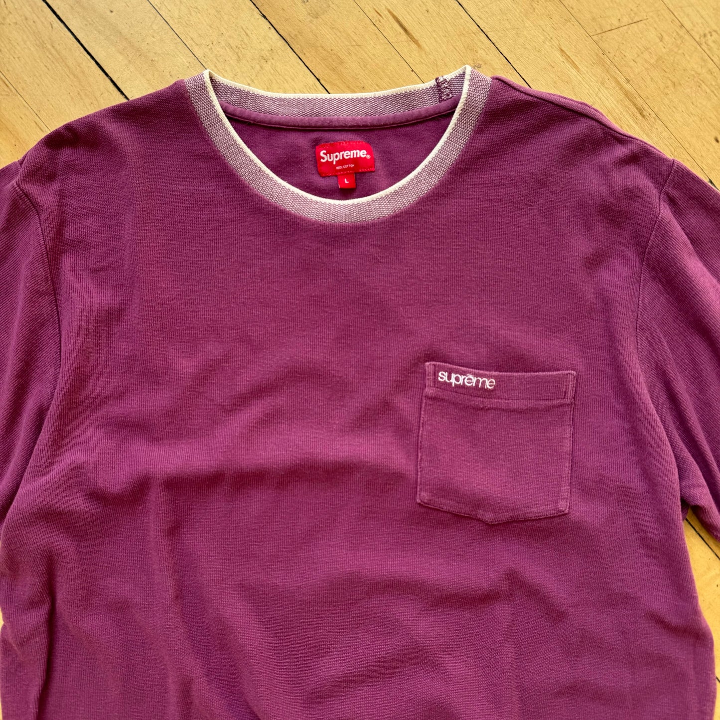 Supreme Maroon Pocket T-shirt Sz L