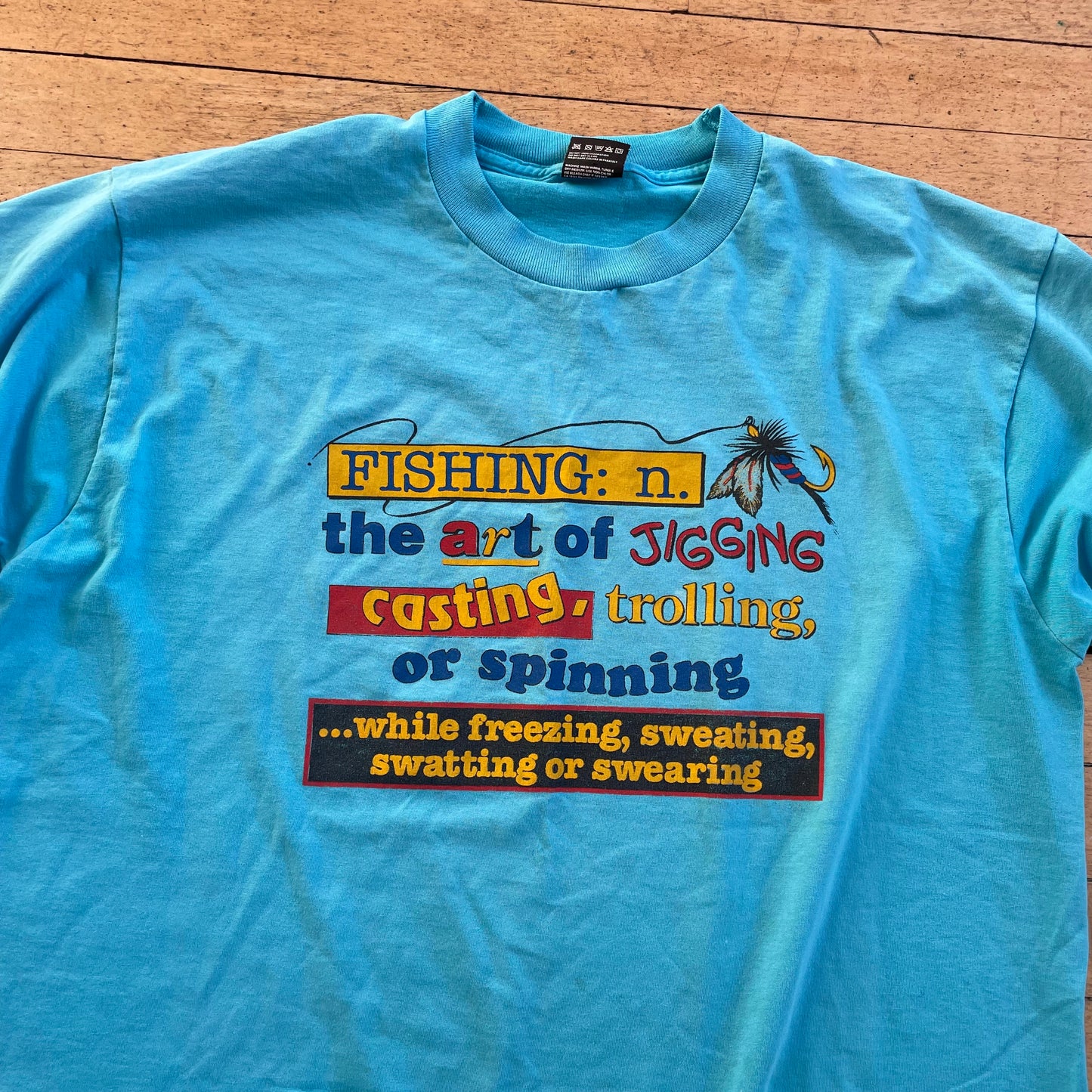 90s Fishing Graphic T-shirt (L)
