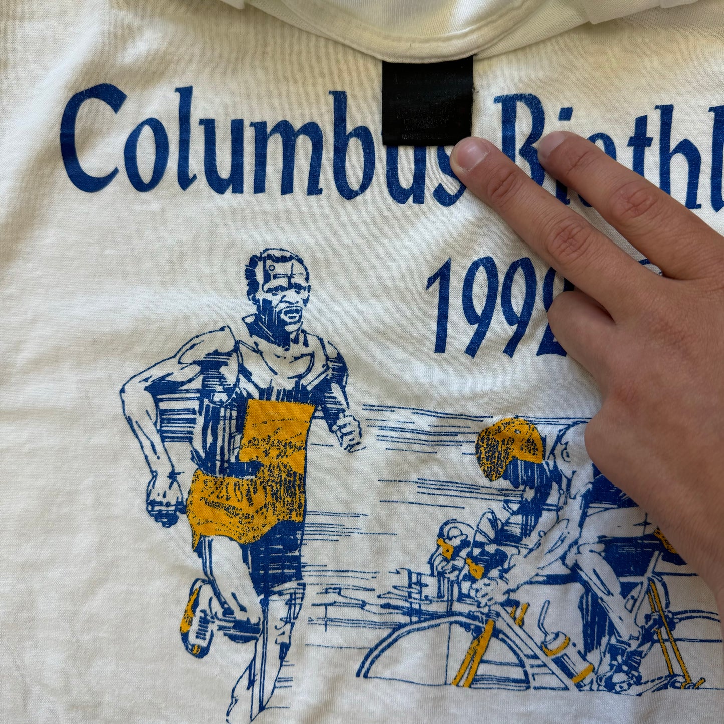 Vintage Columbus Biathlon T-shirt Sz L