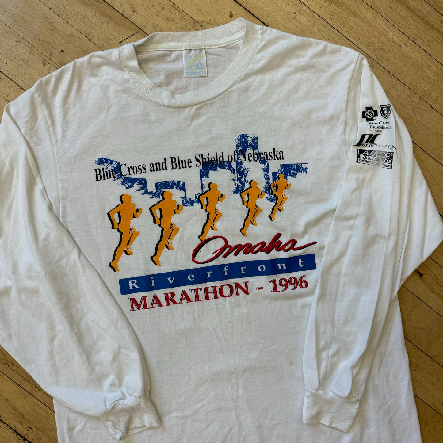 Vintage Omaha RiverFront Marathon T-shirt Sz L