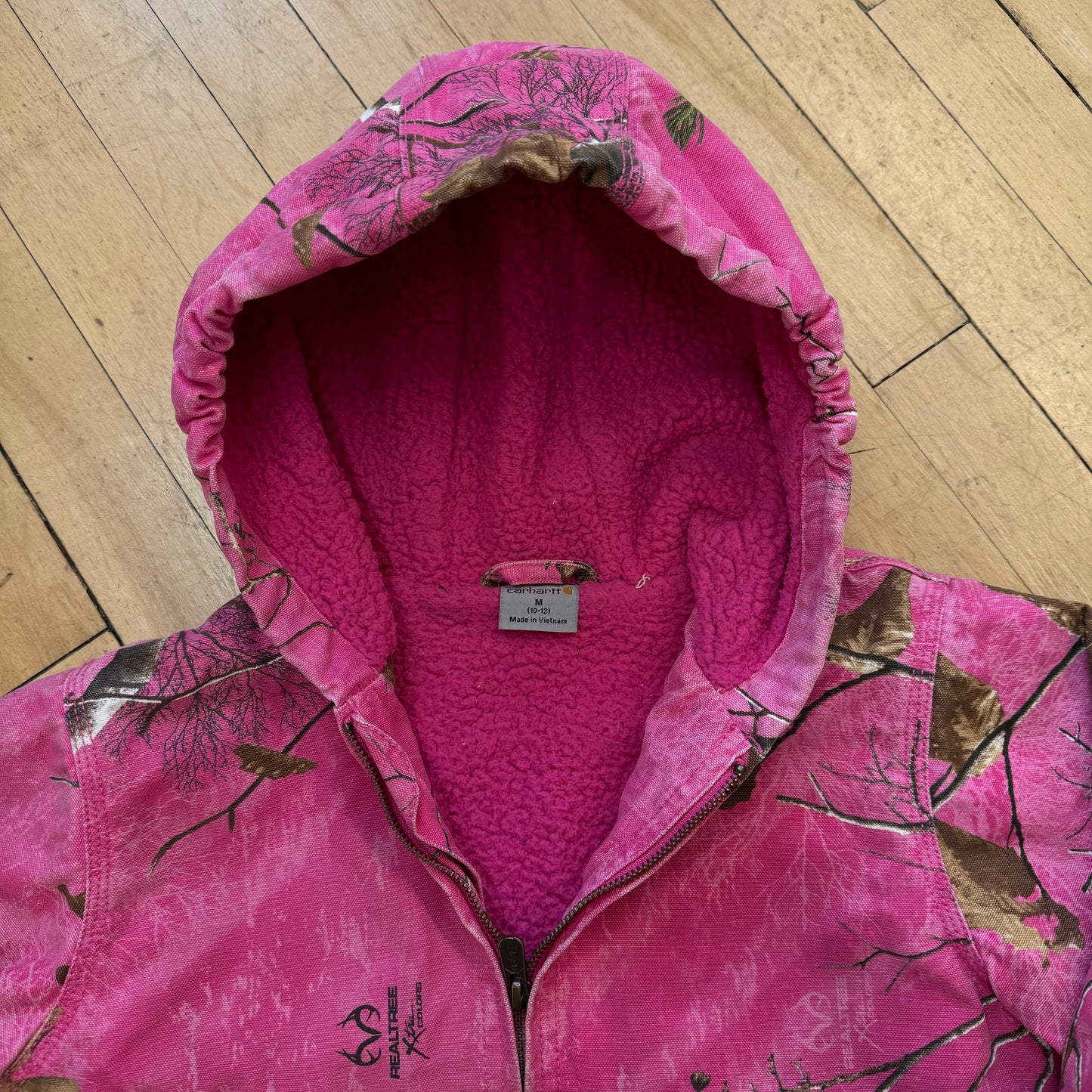 Carhartt X RealTree Pink Camo Jacket Sz YTH M (10-12)