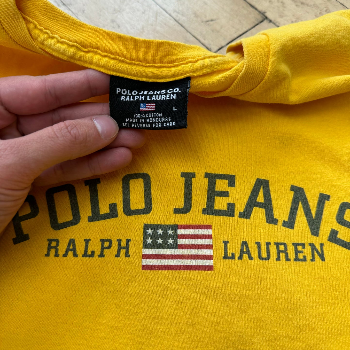 Vintage Polo Jeans SpellOut T-shirt Sz L