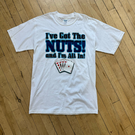 Vintage I’ve Got Nuts and I’m all In Cards T-shirt Sz M