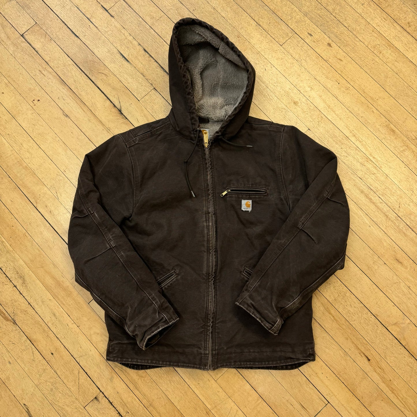 Y2K Carhartt Brown Hooded Jacket Sz S