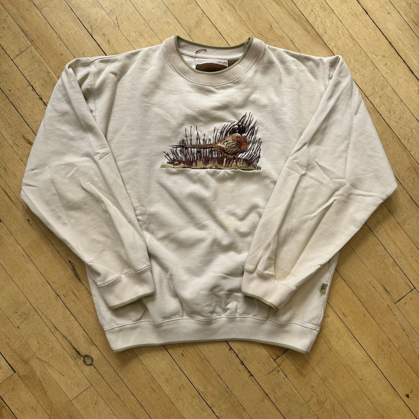 Vintage Pheasant Embroidered Crewneck Sz M