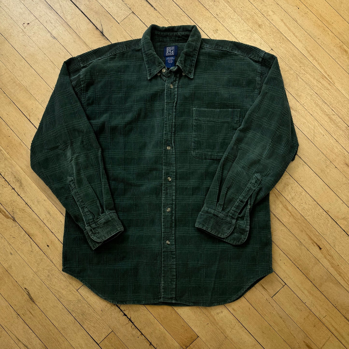 Vintage Corduroy L/S Button Up T-shirt Sz XL