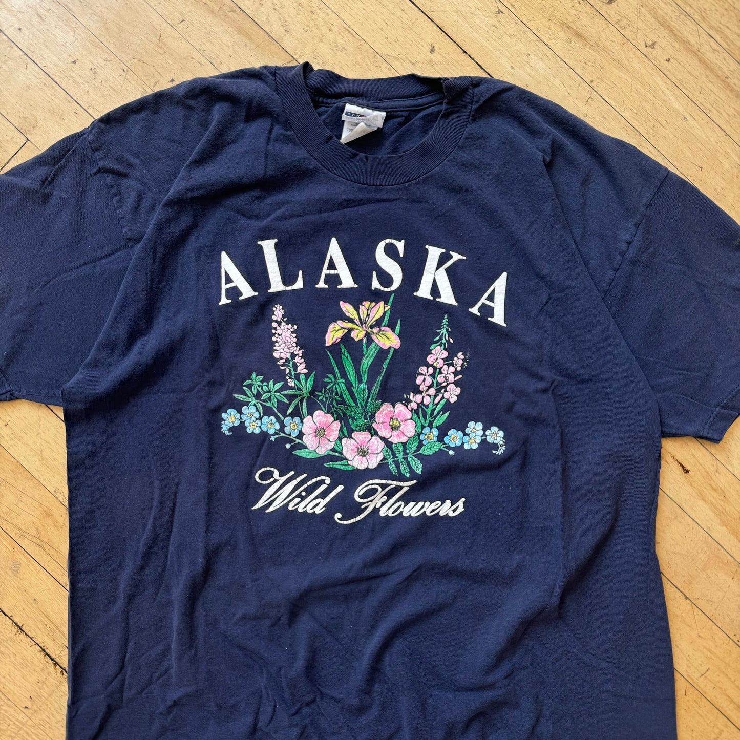 Vintage Alaska Wild Flower T-shirt Sz XL