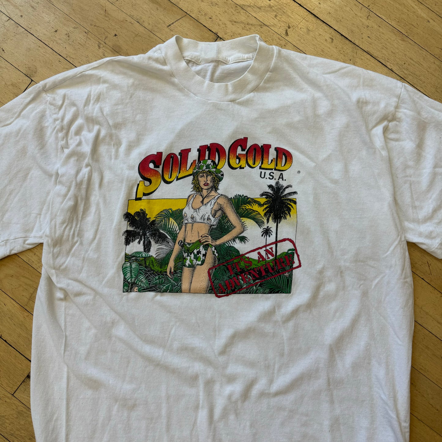 Vintage Thee Doll House Strip Club Solid Gold T-shirt Sz XL