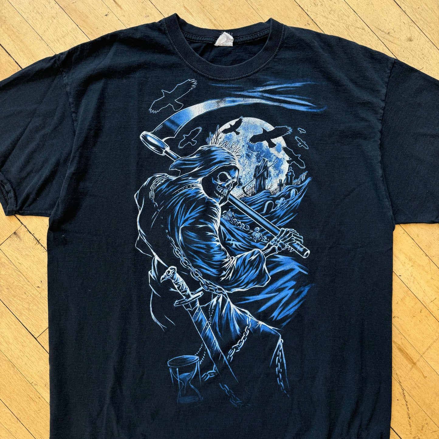 Y2K Grim Reaper Night T-shirt Sz M
