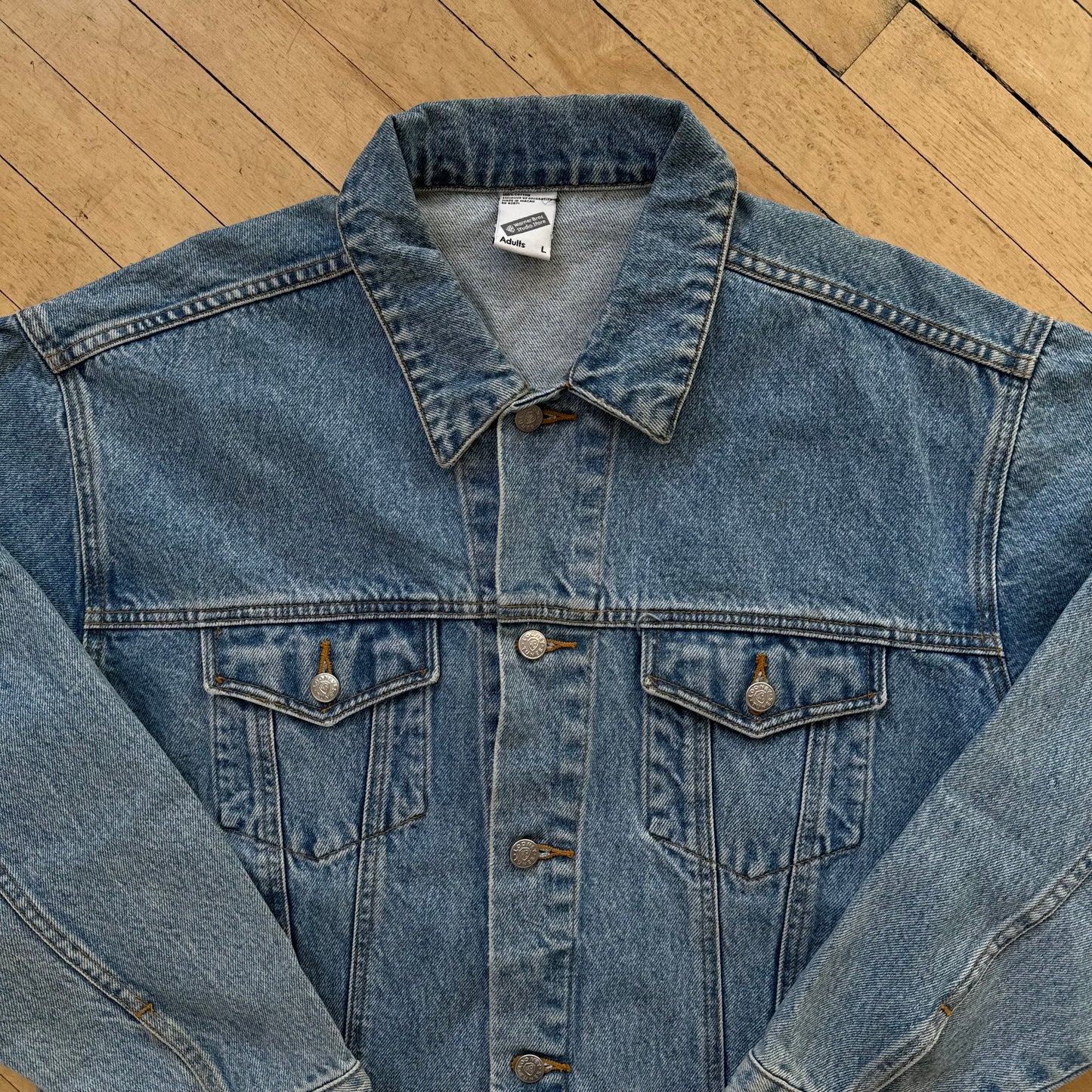 Vintage Looney Tunes Embroidered Jean Jacket Sz L