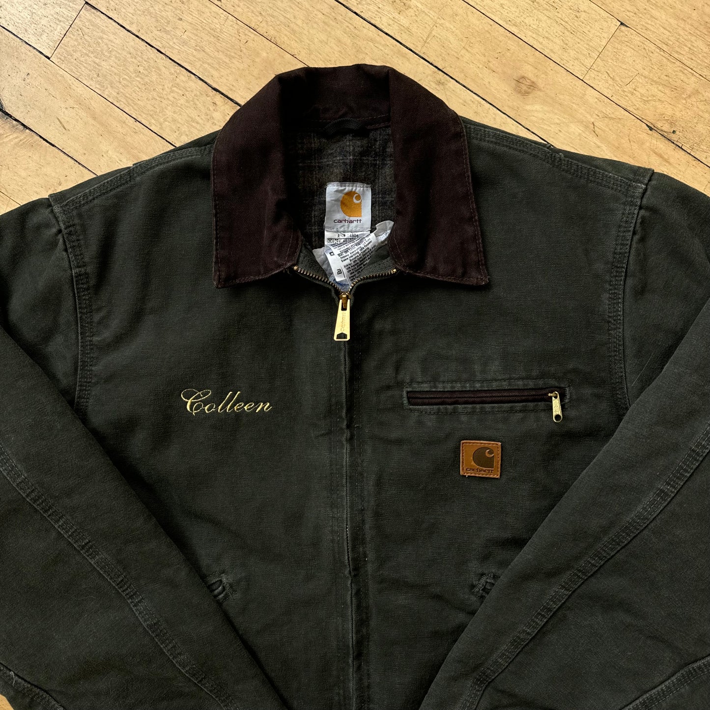 Vintage Forest Green Carhartt Detroit Jacket Sz M