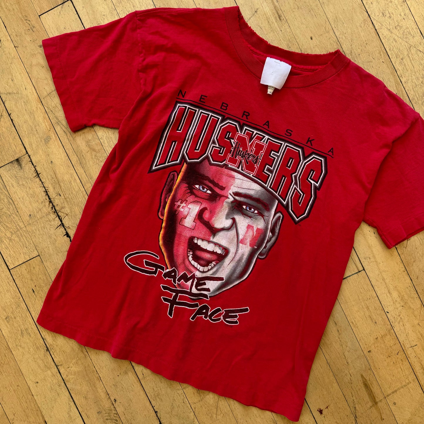 Vintage Nebraska Huskers Game Face T-shirt Sz S