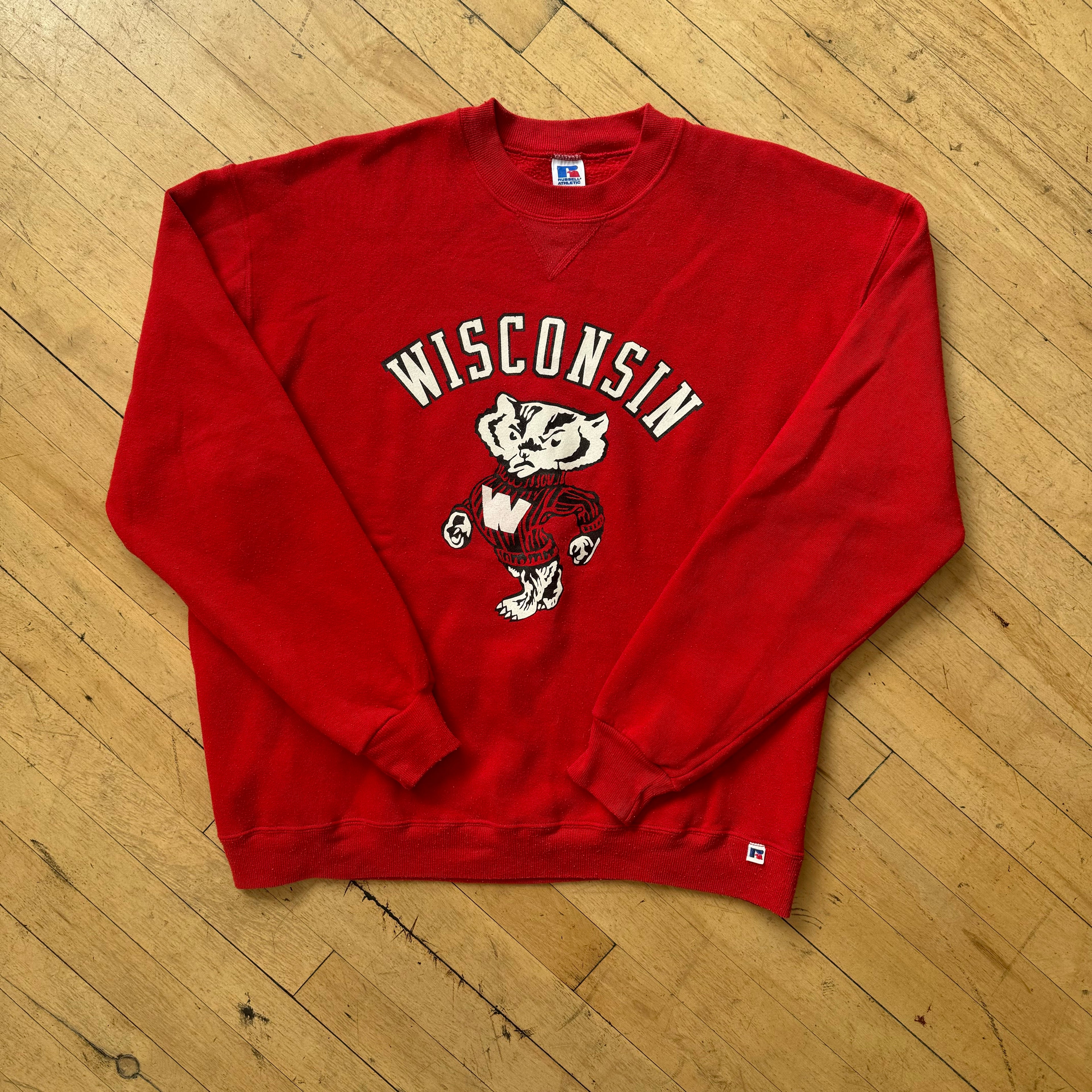 Vintage Russell Wisconsin CrewNeck Sz L