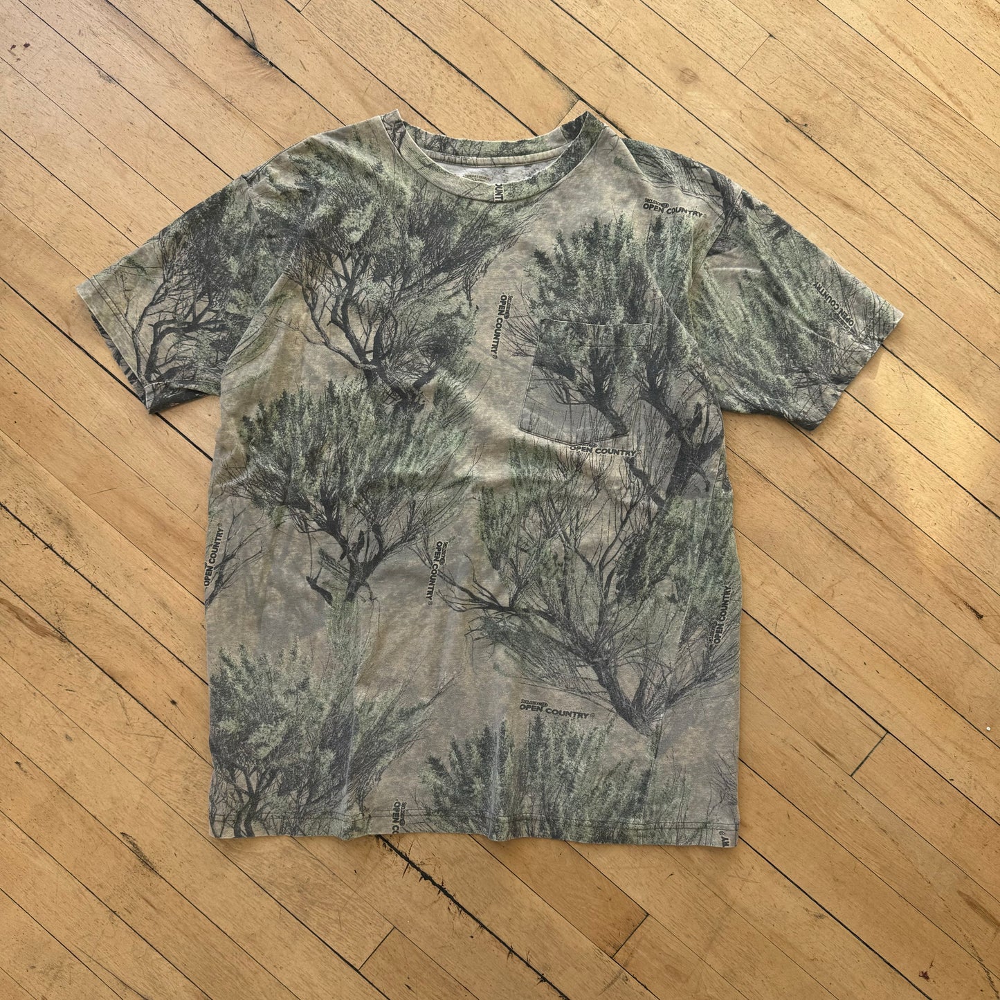 Vntg Open Country Tree Camo T-shirt Sz L