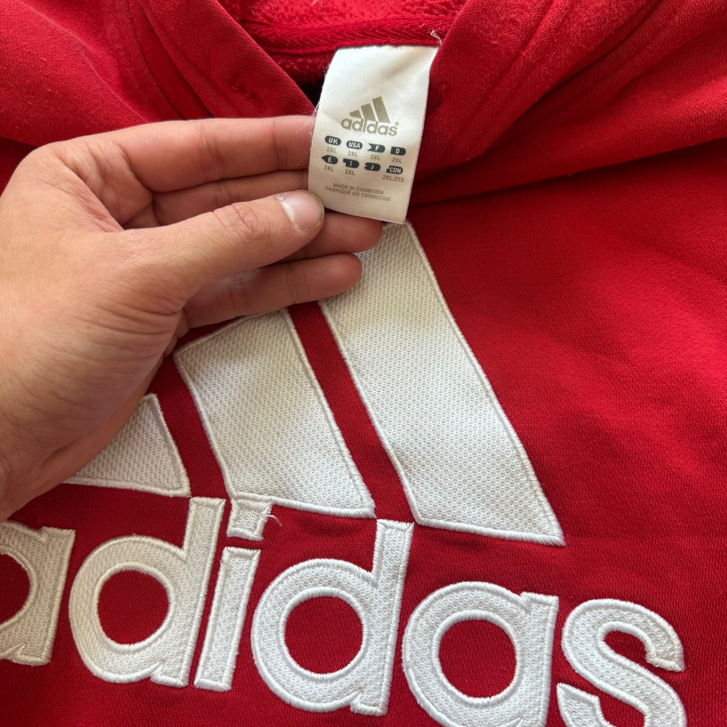 Y2K Adidas Big Logo Hoodie Sz XXL