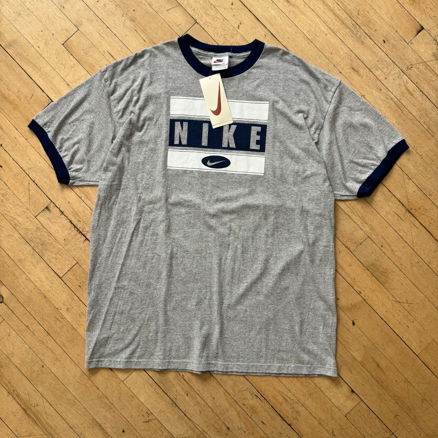Vintage DS Nike SpellOut Ringer T-shirt Sz XL