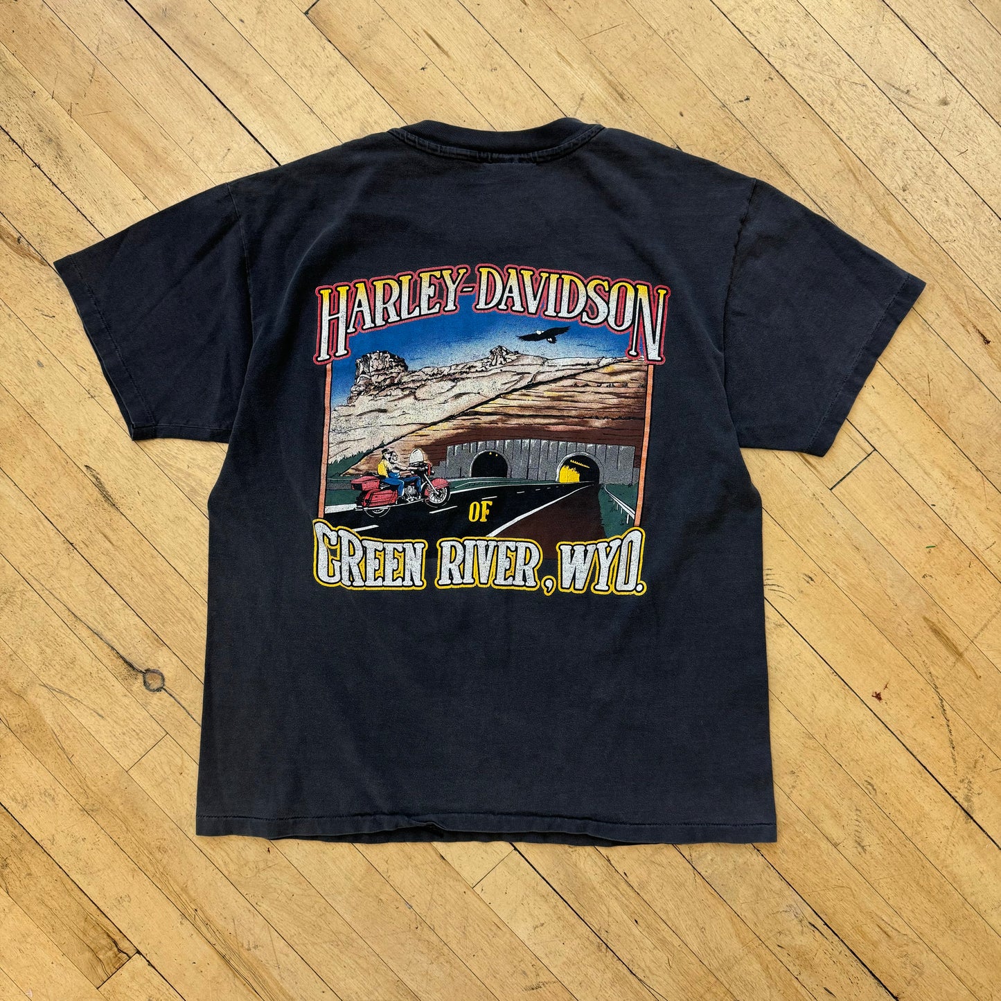 Vintage Harley Davidson Green River Wyo Sz L