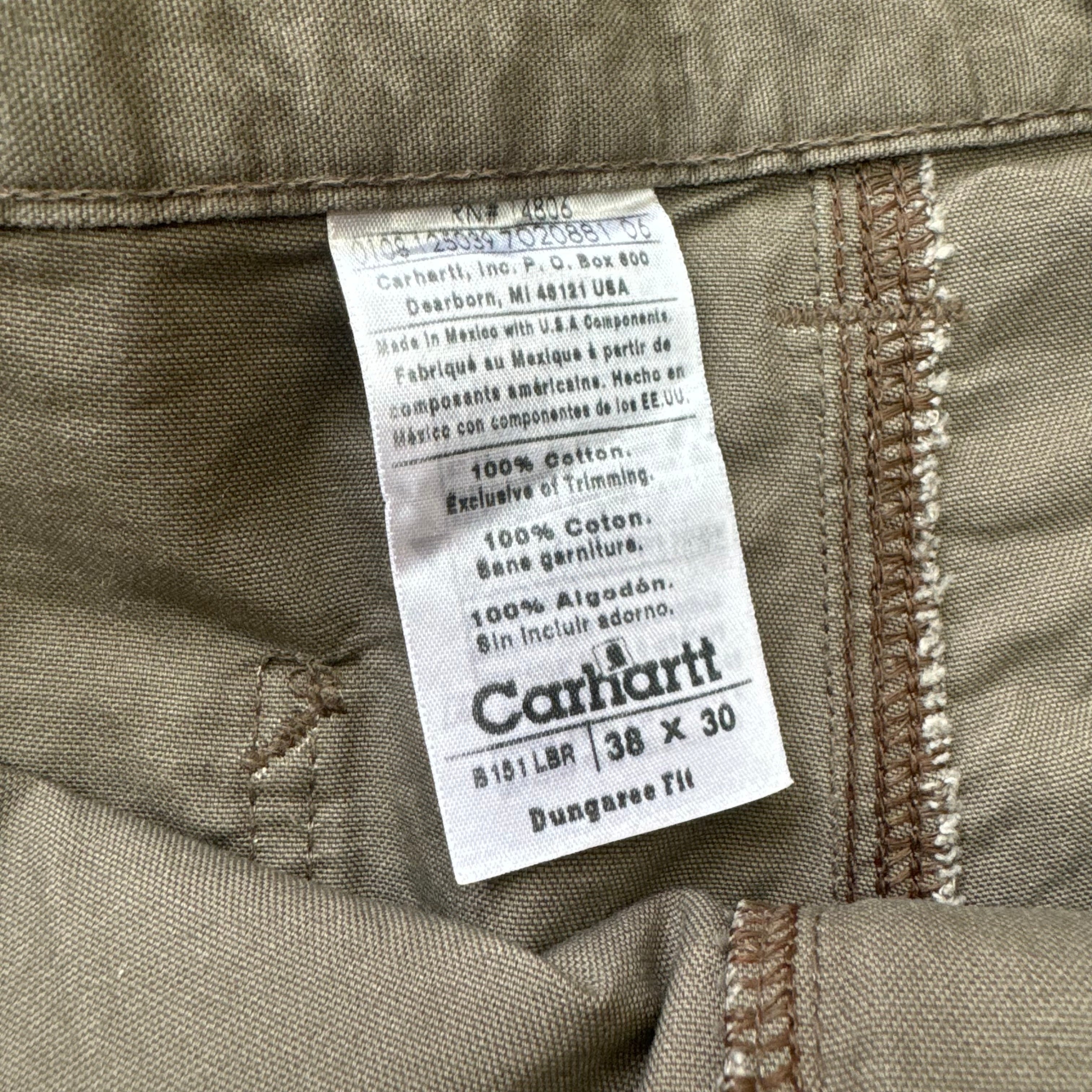 Vintage Carhartt Kahki Cargo Pants Sz 38x30