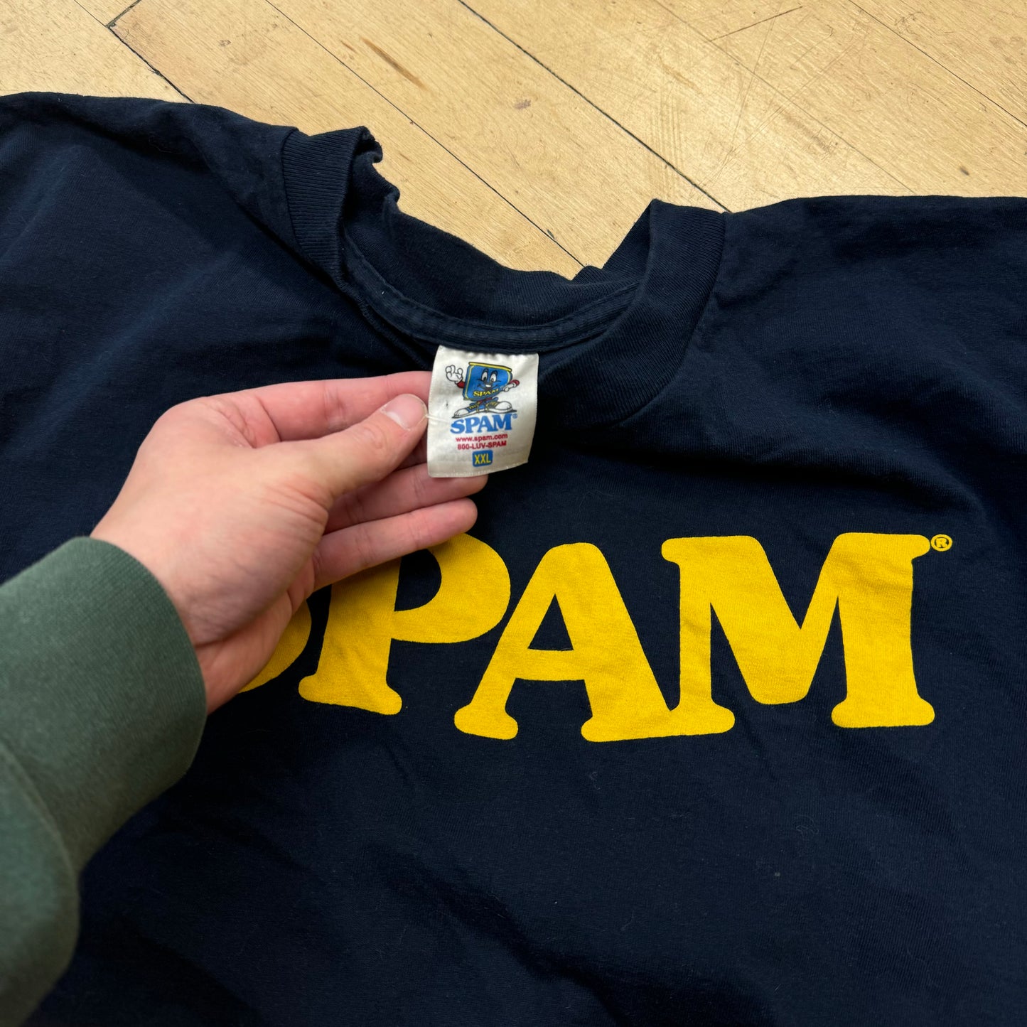 Vintage Spam SpellOut T-shirt Sz XXL