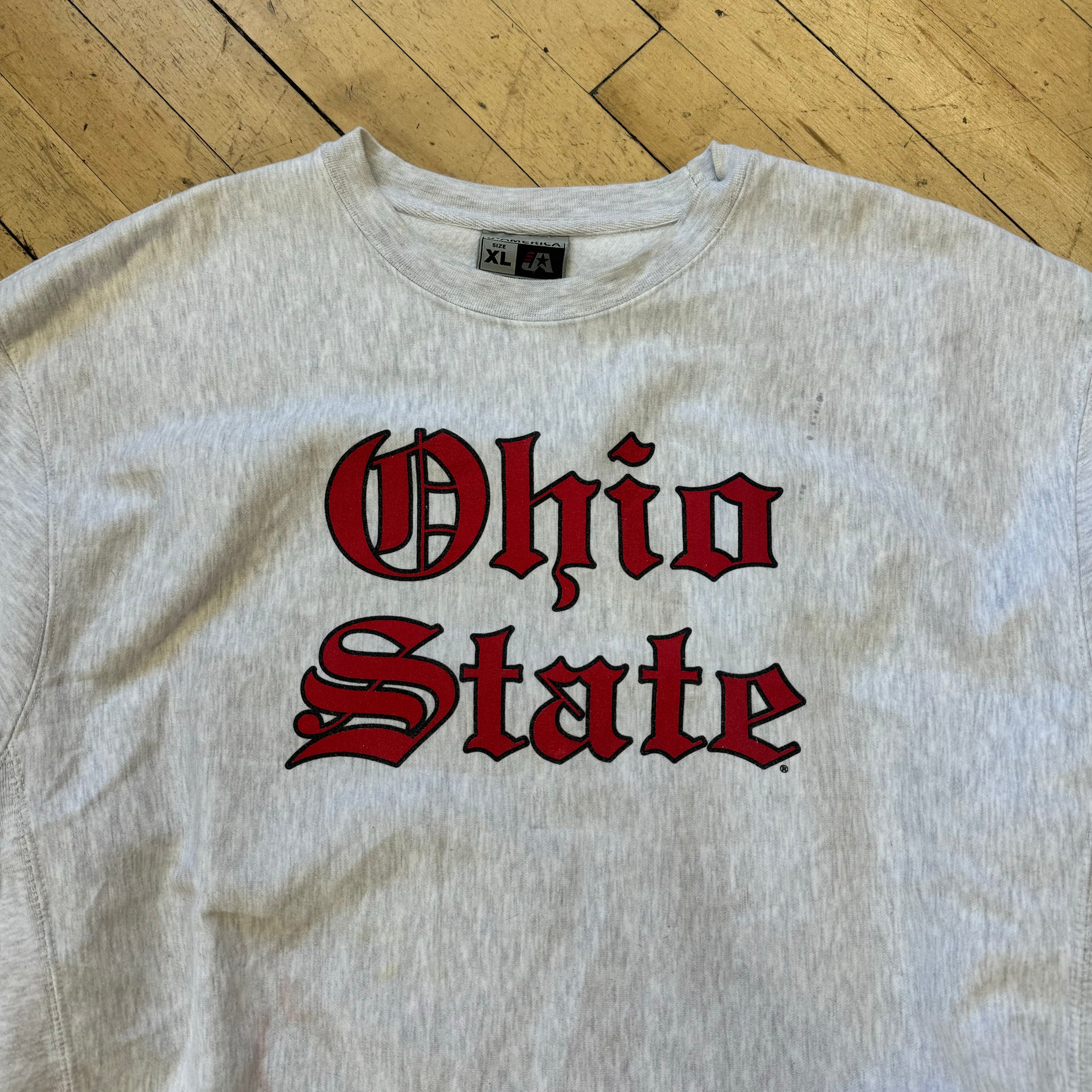 Vintage Ohio State Old English SpellOut CrewNeck Sz XL
