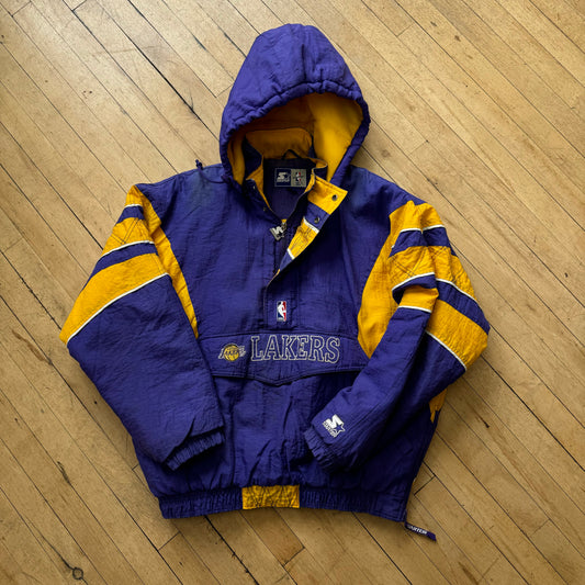 Vintage Starter Quarter Zip Las Angeles Lakers Jacket Sz XL