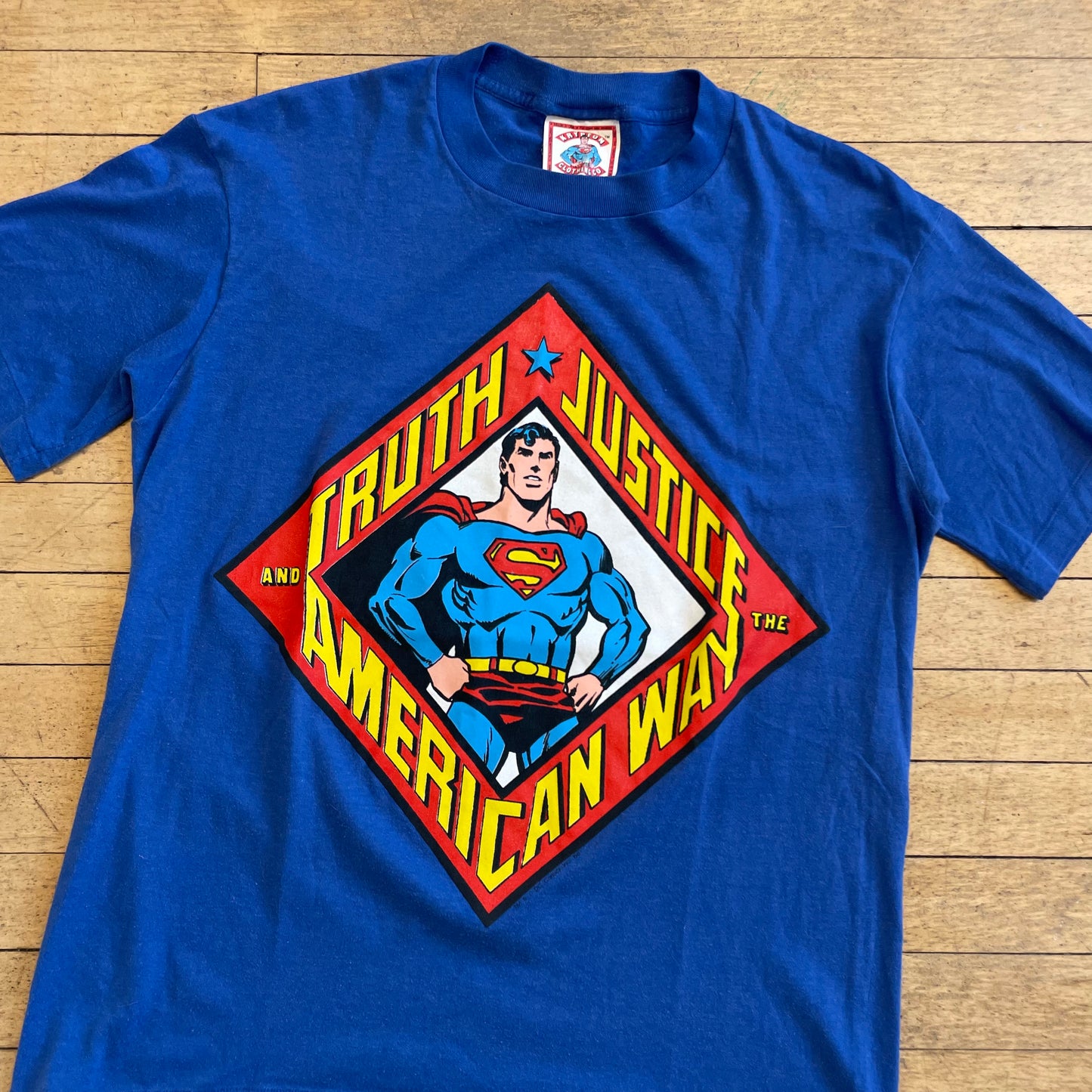 80s Superman Truth & Justice T-shirt Sz L