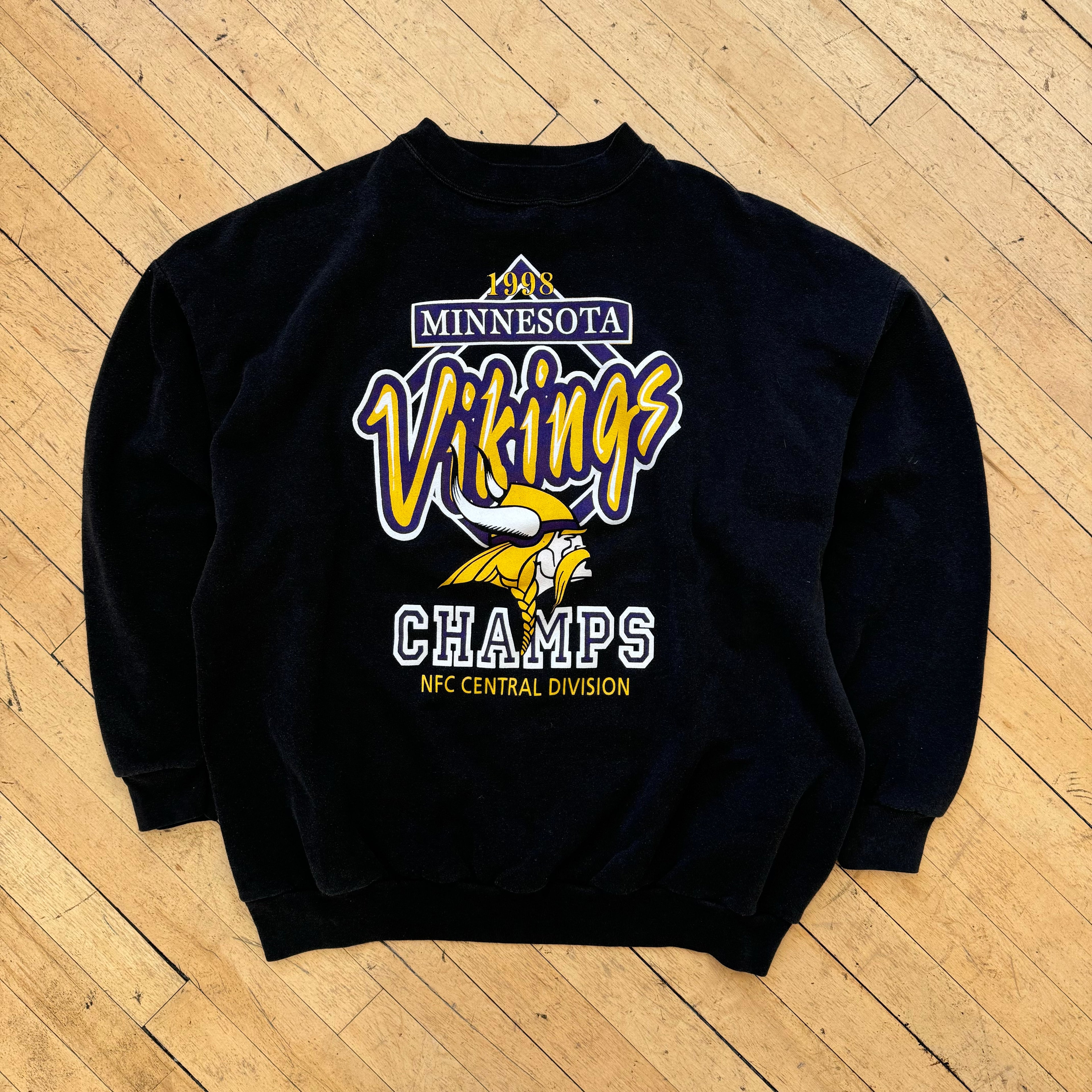 Vintage Logo 7 NFC Champs Minnesota Vikings CrewNeck Sz L
