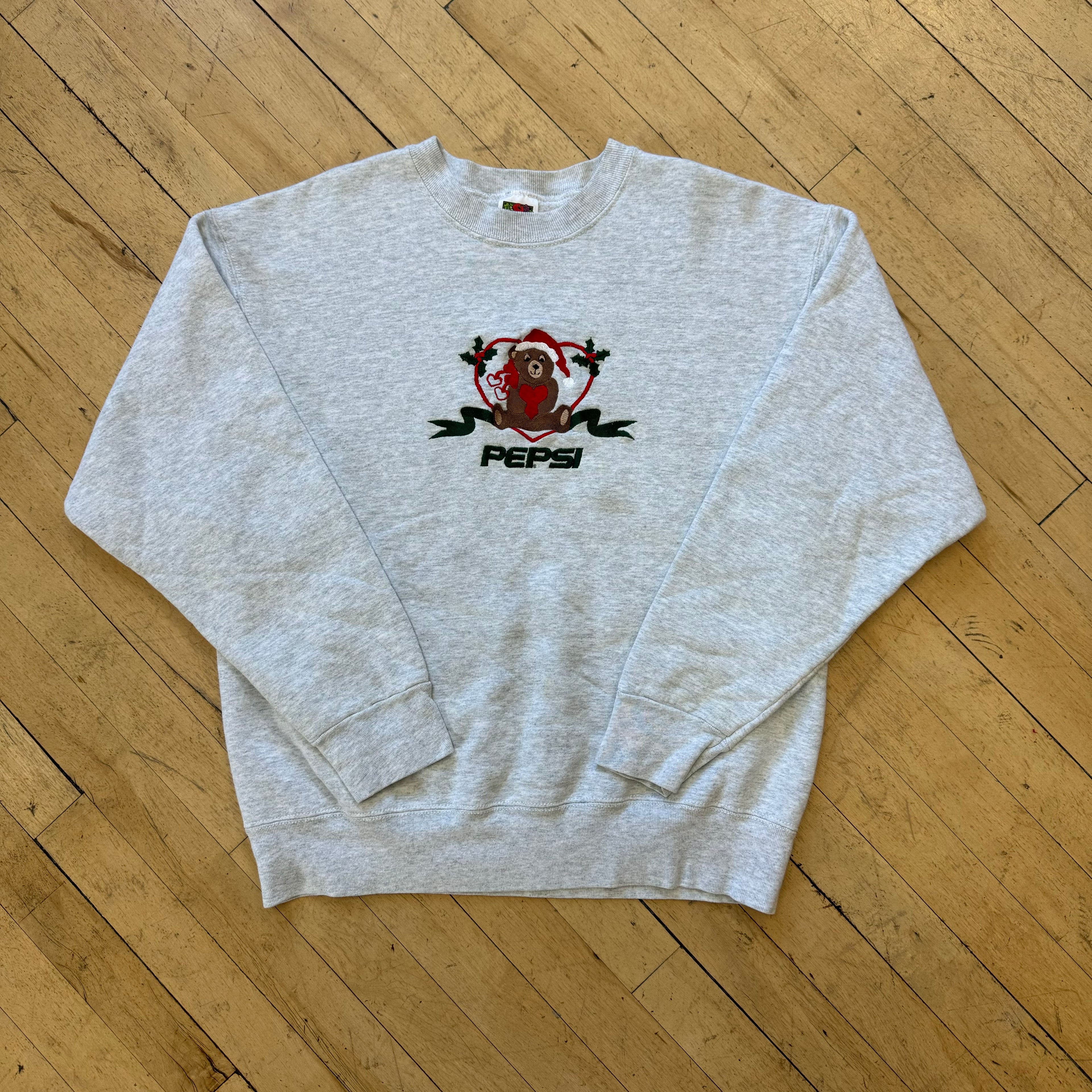 Vintage Pepsi Christmas Embroidered Crewneck Sz L