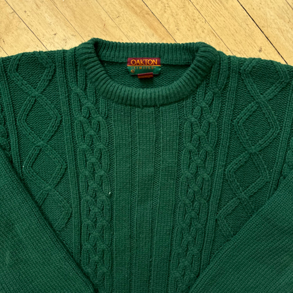 Vintage Green Oakton Knit Sweater Sz L