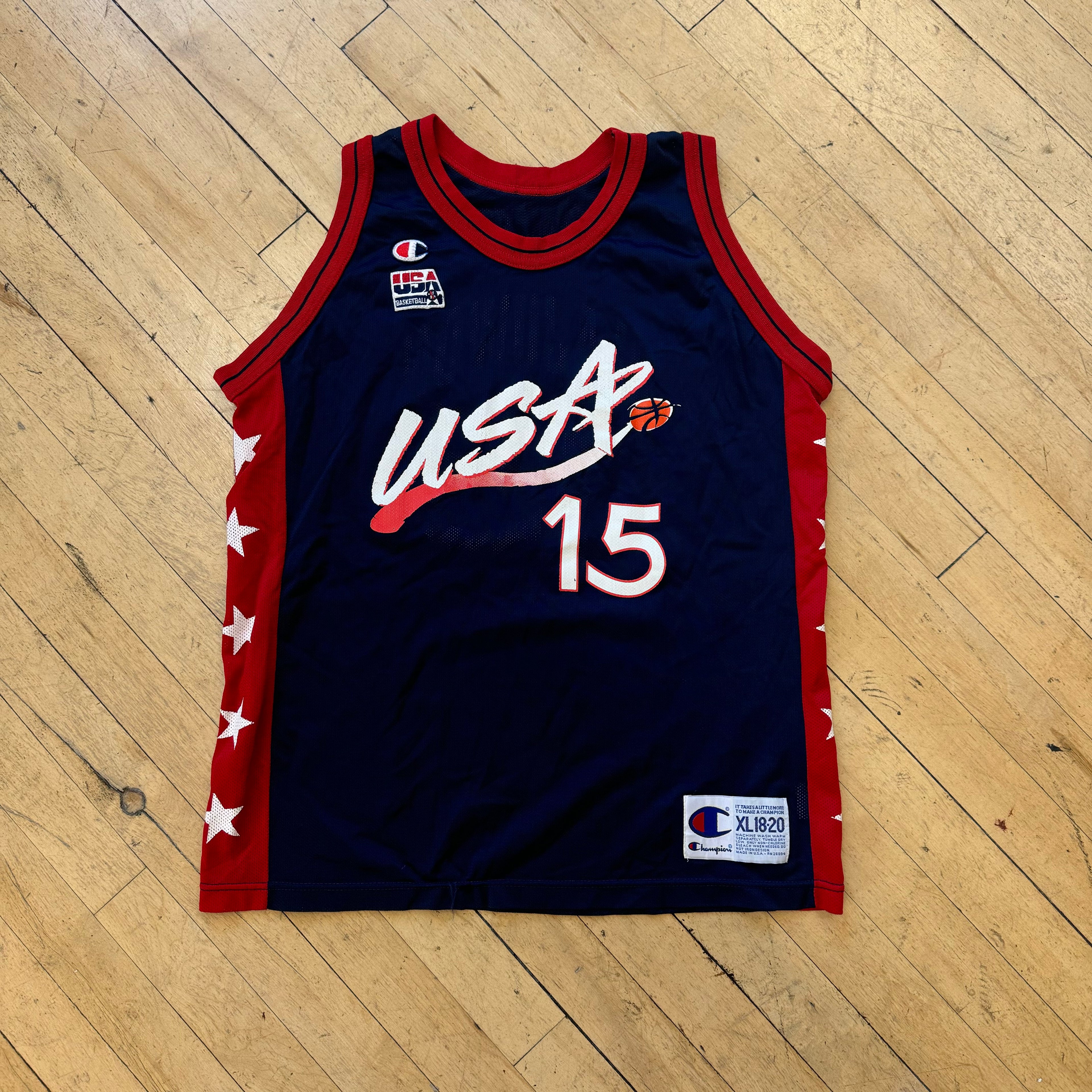 Vintage Champion USA Basketball Jersey Sz YTH XL