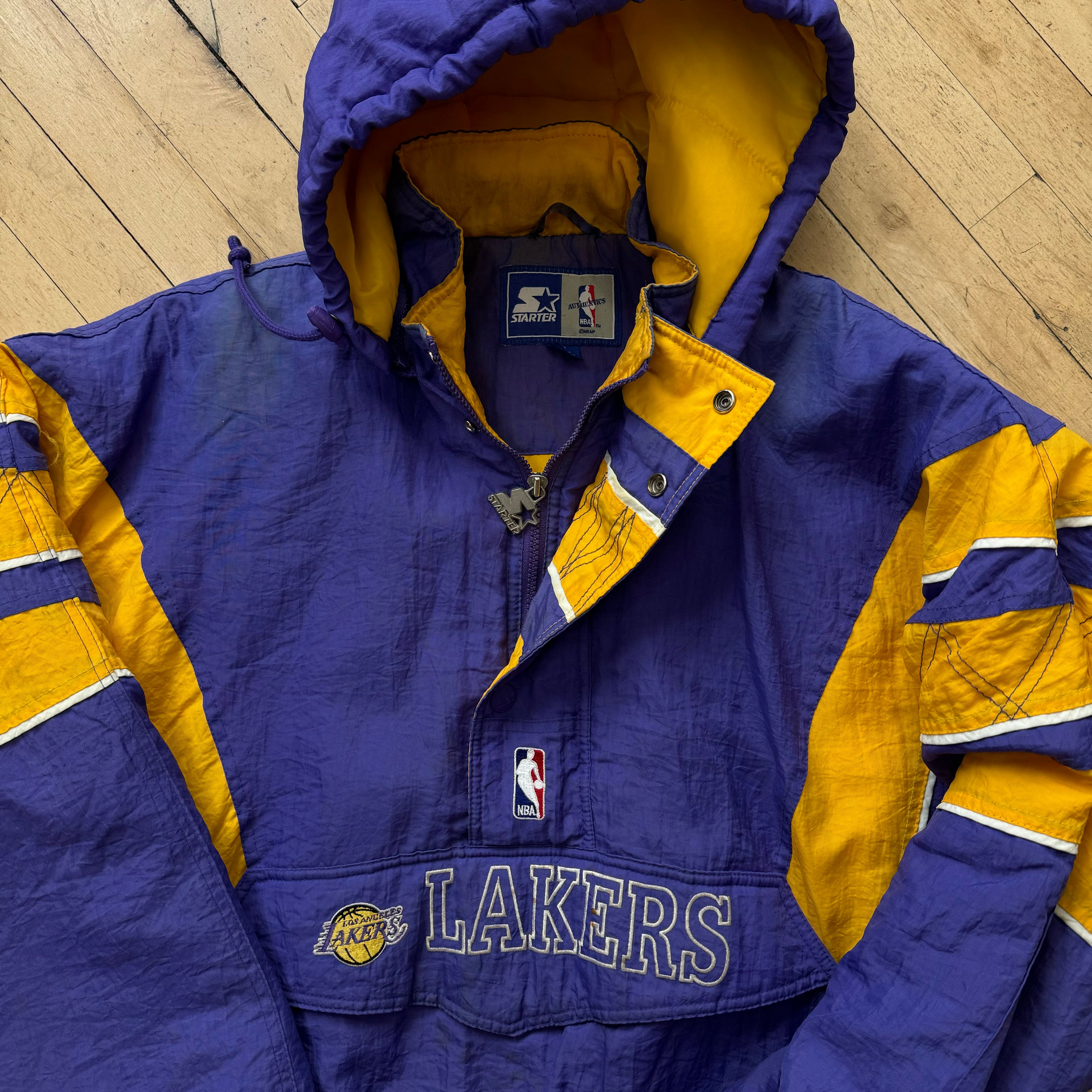 Vintage Starter Quarter Zip Las Angeles Lakers Jacket Sz XL