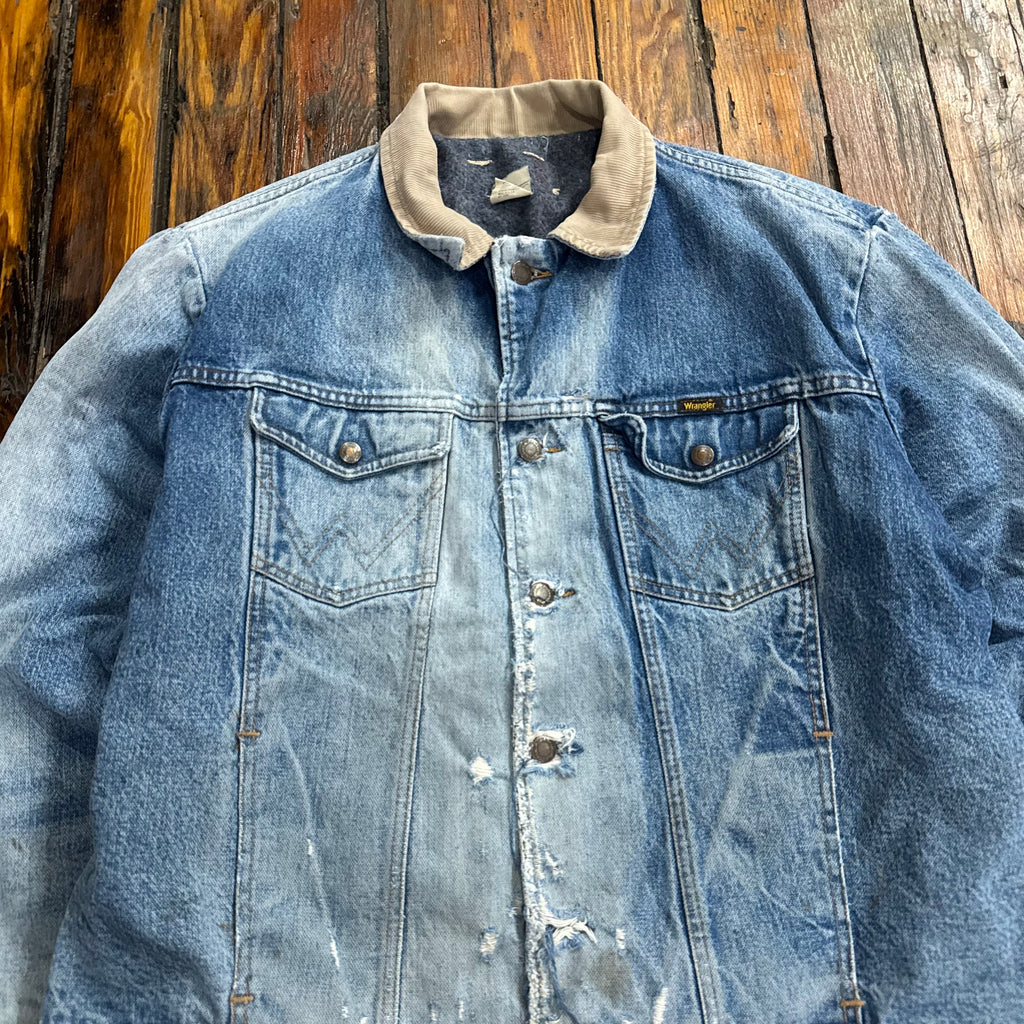 Vintage Blanket Lined Wrangler Denim Jacket Sz L