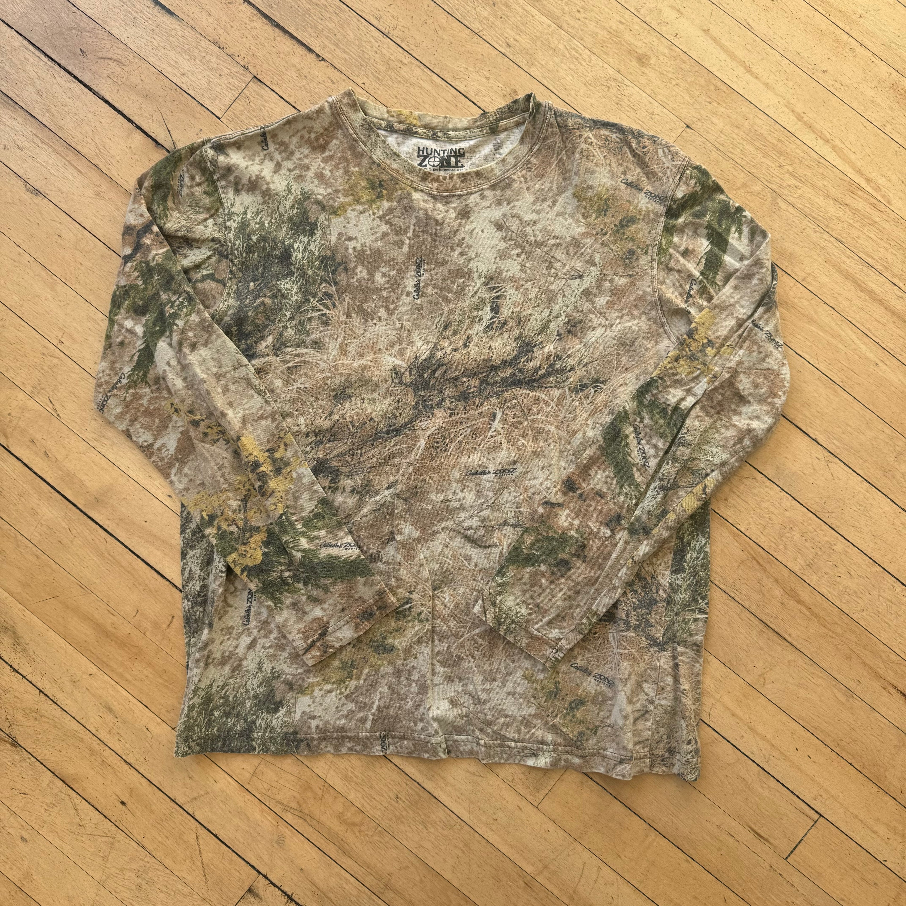 Vntg Light Camo Hunting Zone T-shirt Sz L