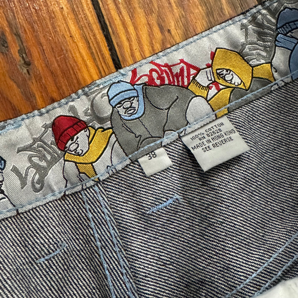 Y2K SouthPole B-Boy Embroidered Denim Jeans Sz 38