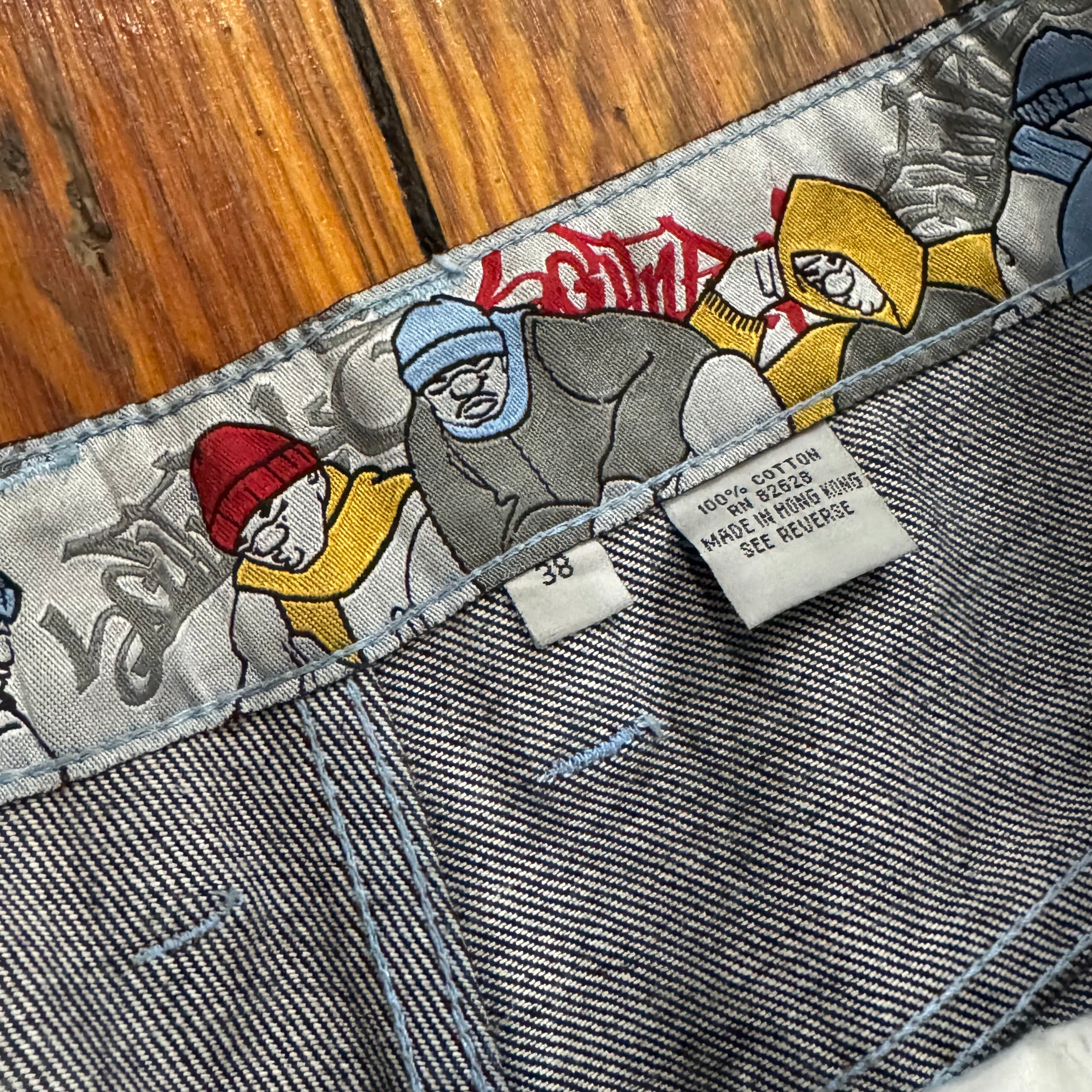 Y2K SouthPole B-Boy Embroidered Denim Jeans Sz 38