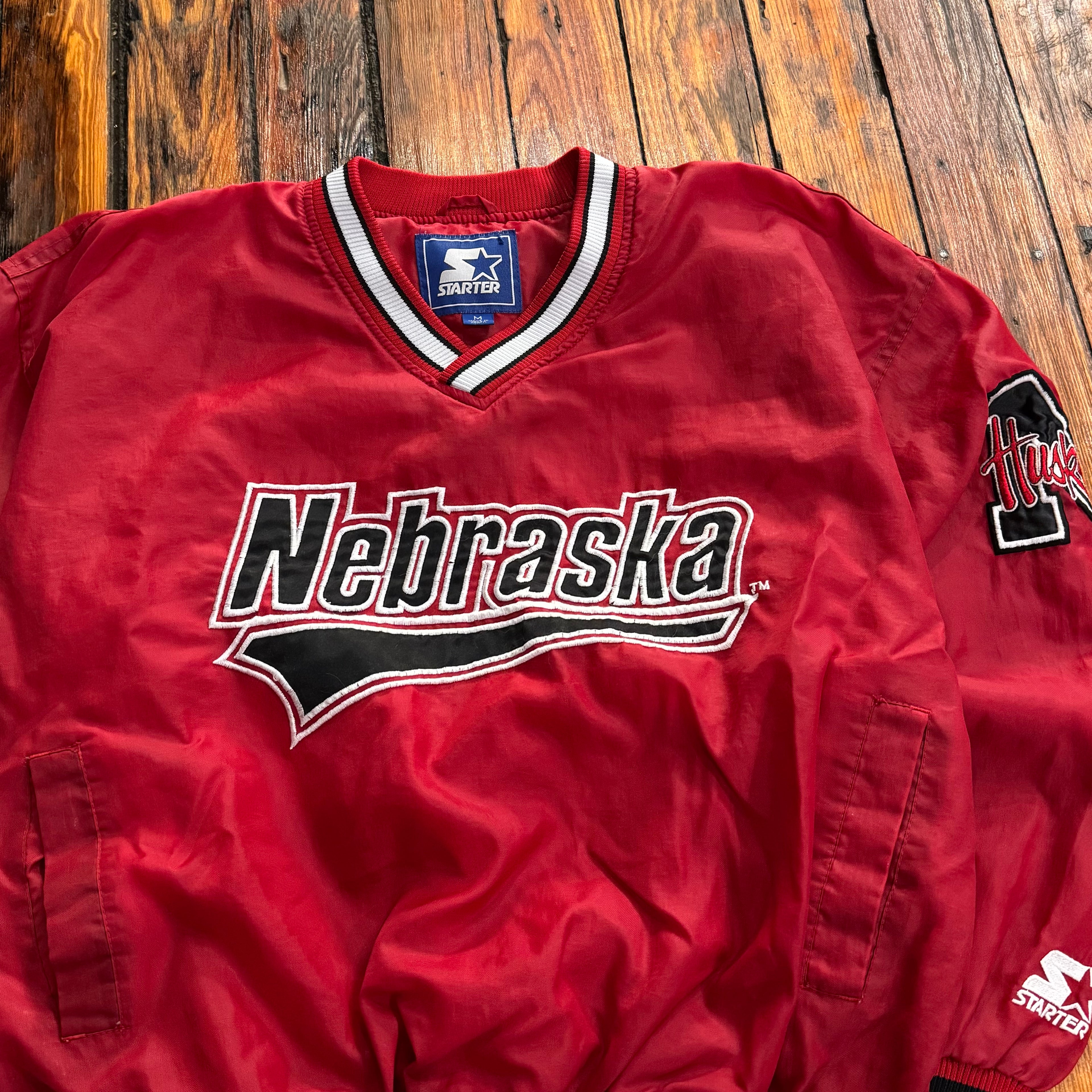 Vintage Starter Nebraska Huskers Pullover Jacket Sz M
