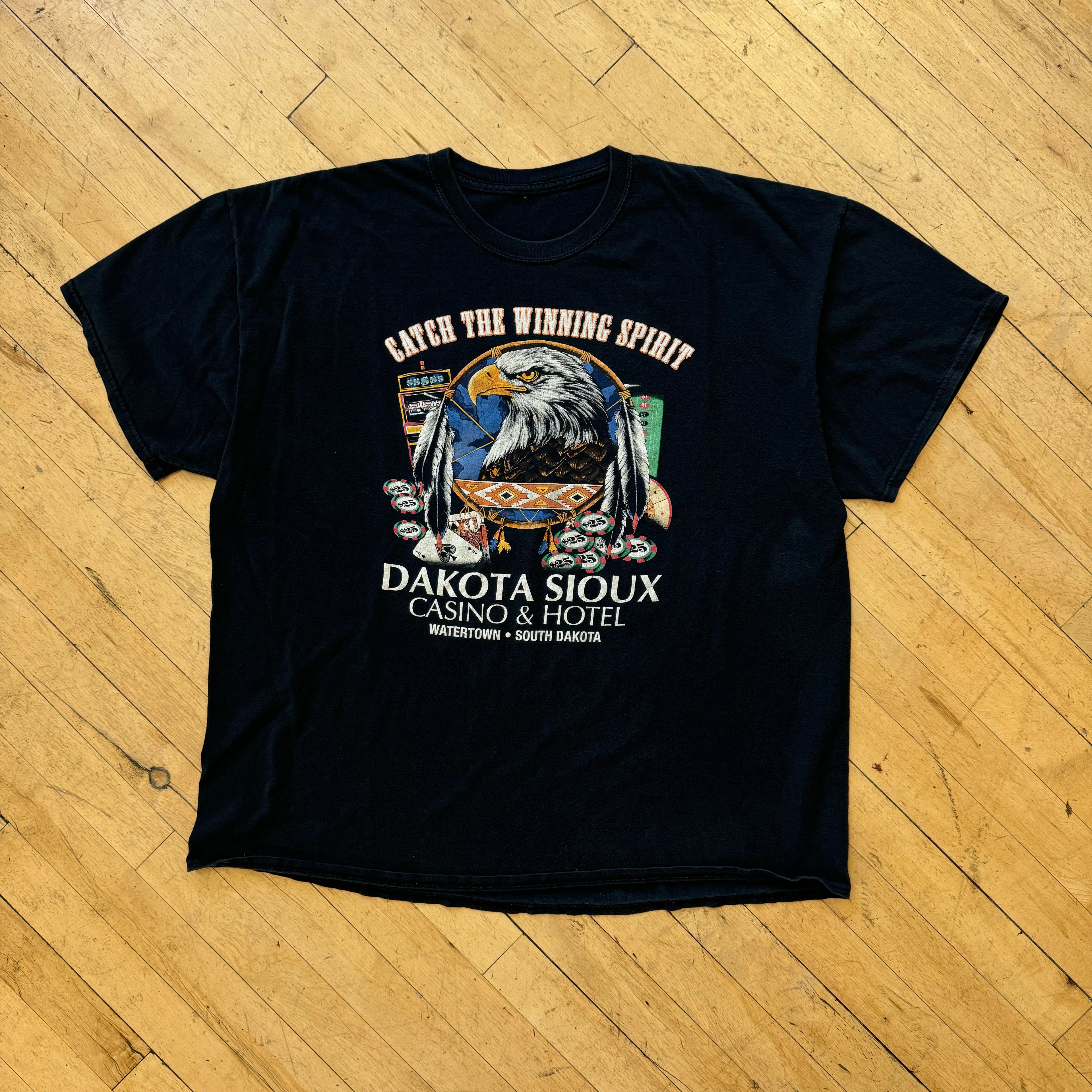 Y2K Biker Casino T-shirt Sz XL
