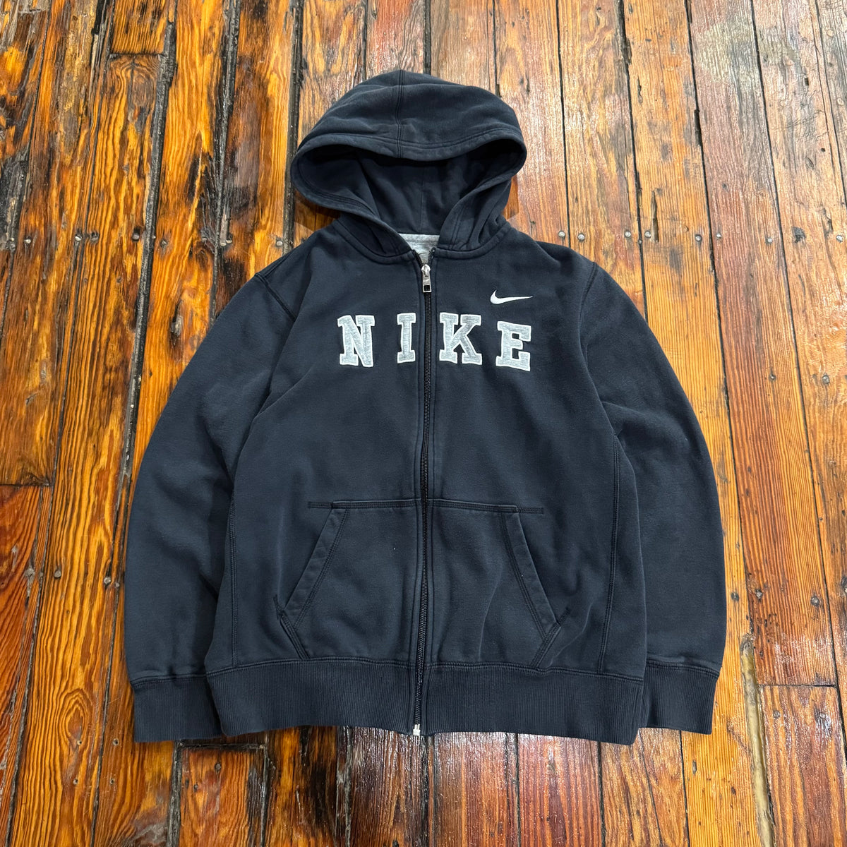 Y2K Nike SpellOut Zip-up Hoodie Sz S